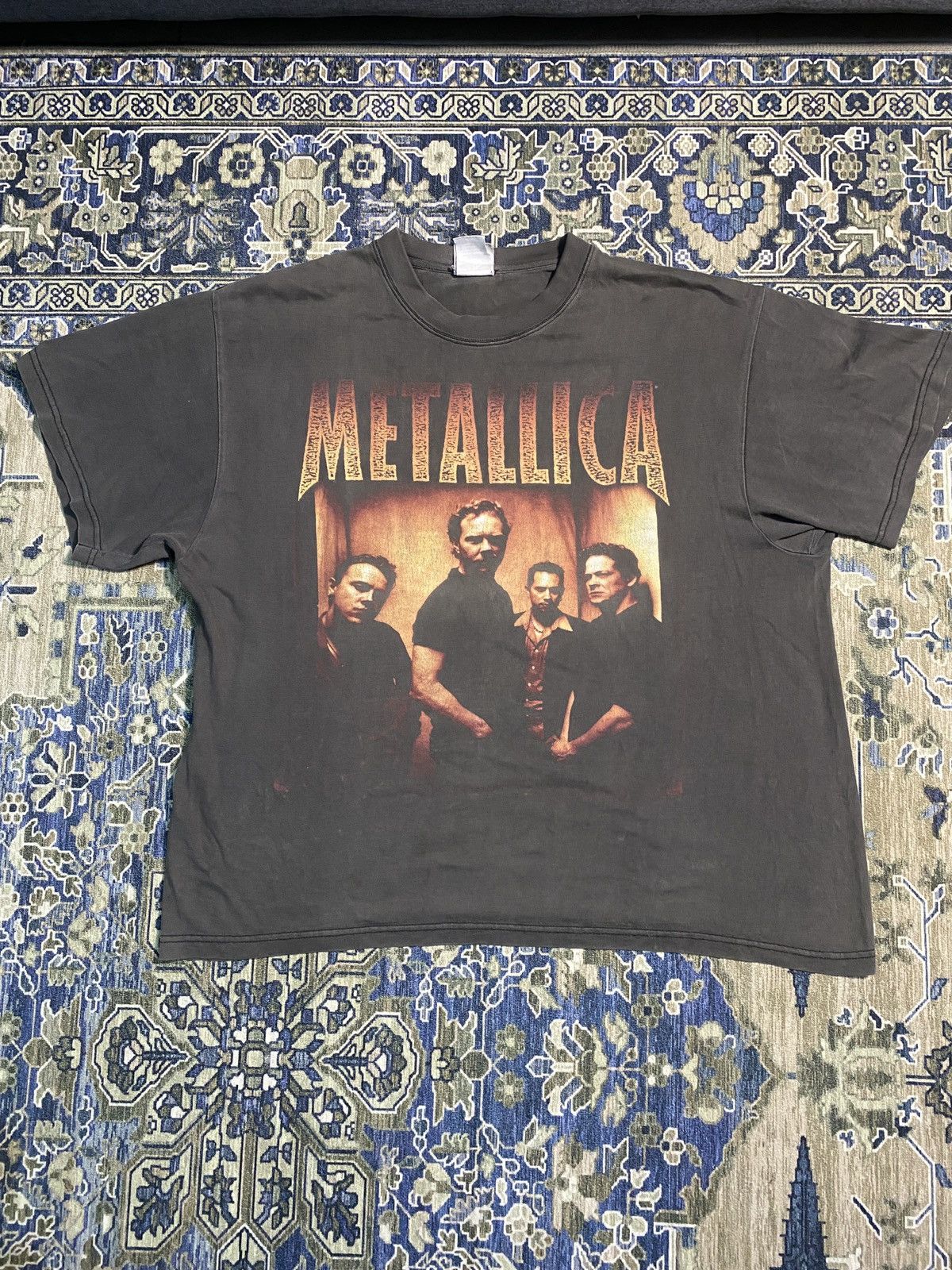 image of Band Tees x Metallica Vintage Metallica Tour Fall 1998 in Faded Black, Men's (Size XL)