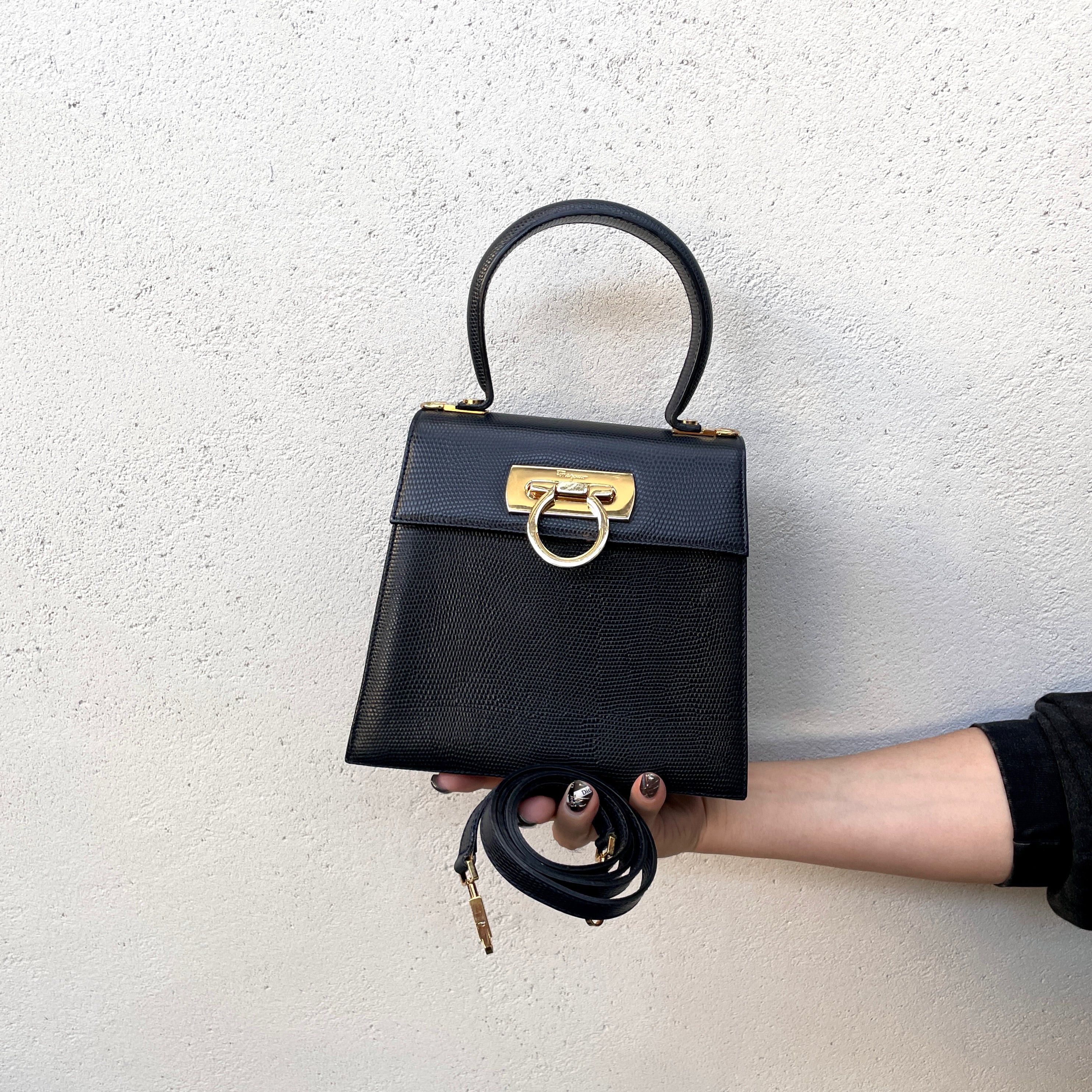Salvatore Ferragamo Gancini Kelly-Style 2-Way Handbag