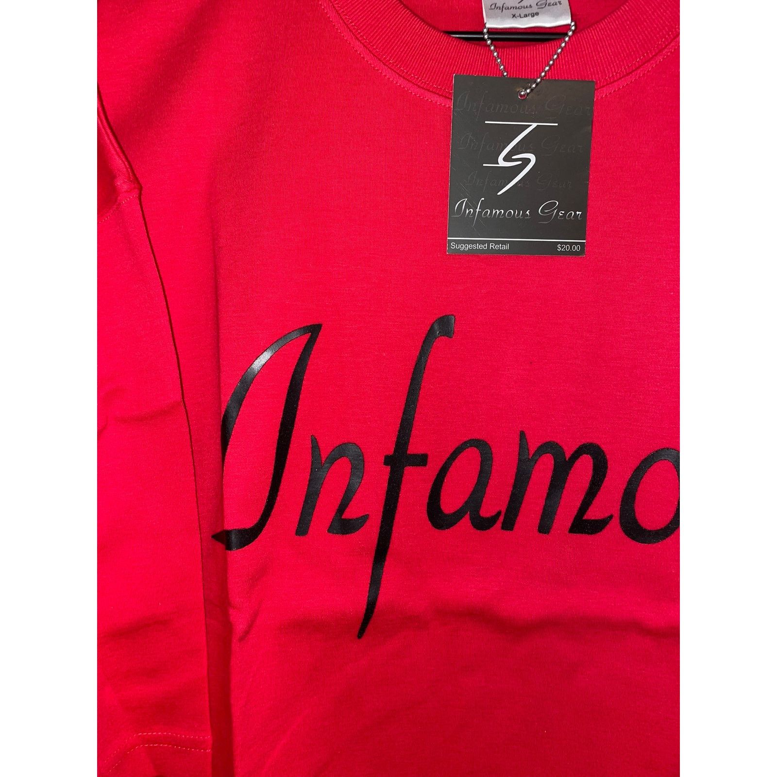 Vintage NWT 2000s Infamous Gear Red Black Script Shirt Tee Y2K L Size US XL / EU 56 / 4 - 2 Thumbnail