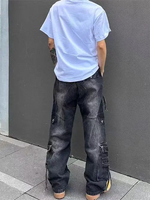 VIBE Vintage street hip-hop punk washed workwear ripped jeans Size US 32 / EU 48 - 5 Thumbnail