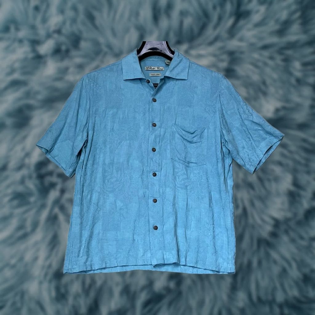 Vintage Batik Bay Mens Medium Blue Rayon Polyester Blend Short Sleeve Casual Shirt Size US M / EU 48-50 / 2 - 1 Thumbnail