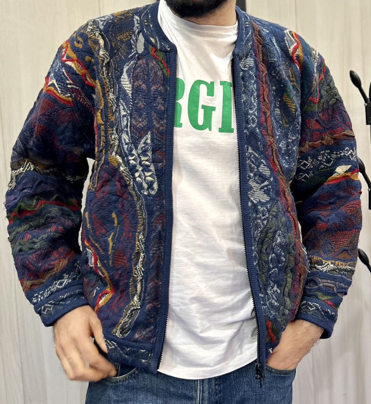 Coogi CRAZY RARE VINTAGE 90’S COOGI 3D CABLE KNIT ZIPPER Size US M / EU 48-50 / 2 - 7 Thumbnail