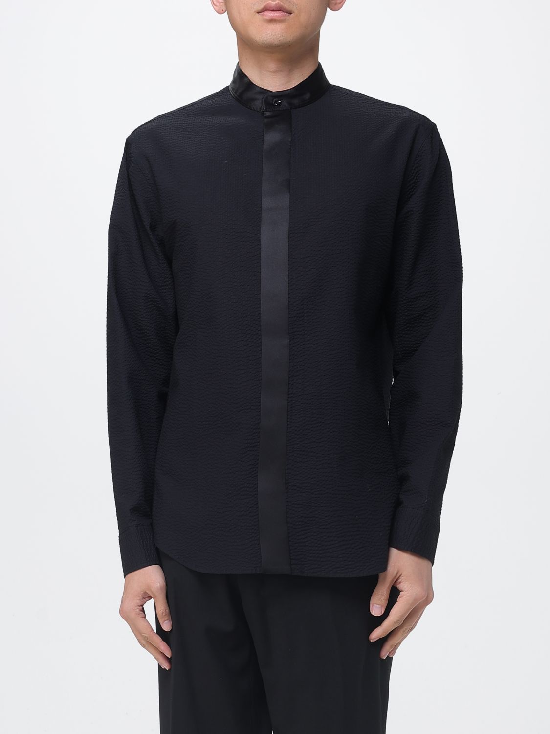 Giorgio Armani Giorgio Armani Shirt Men Black Size US XL / EU 56 / 4 - 1 Thumbnail