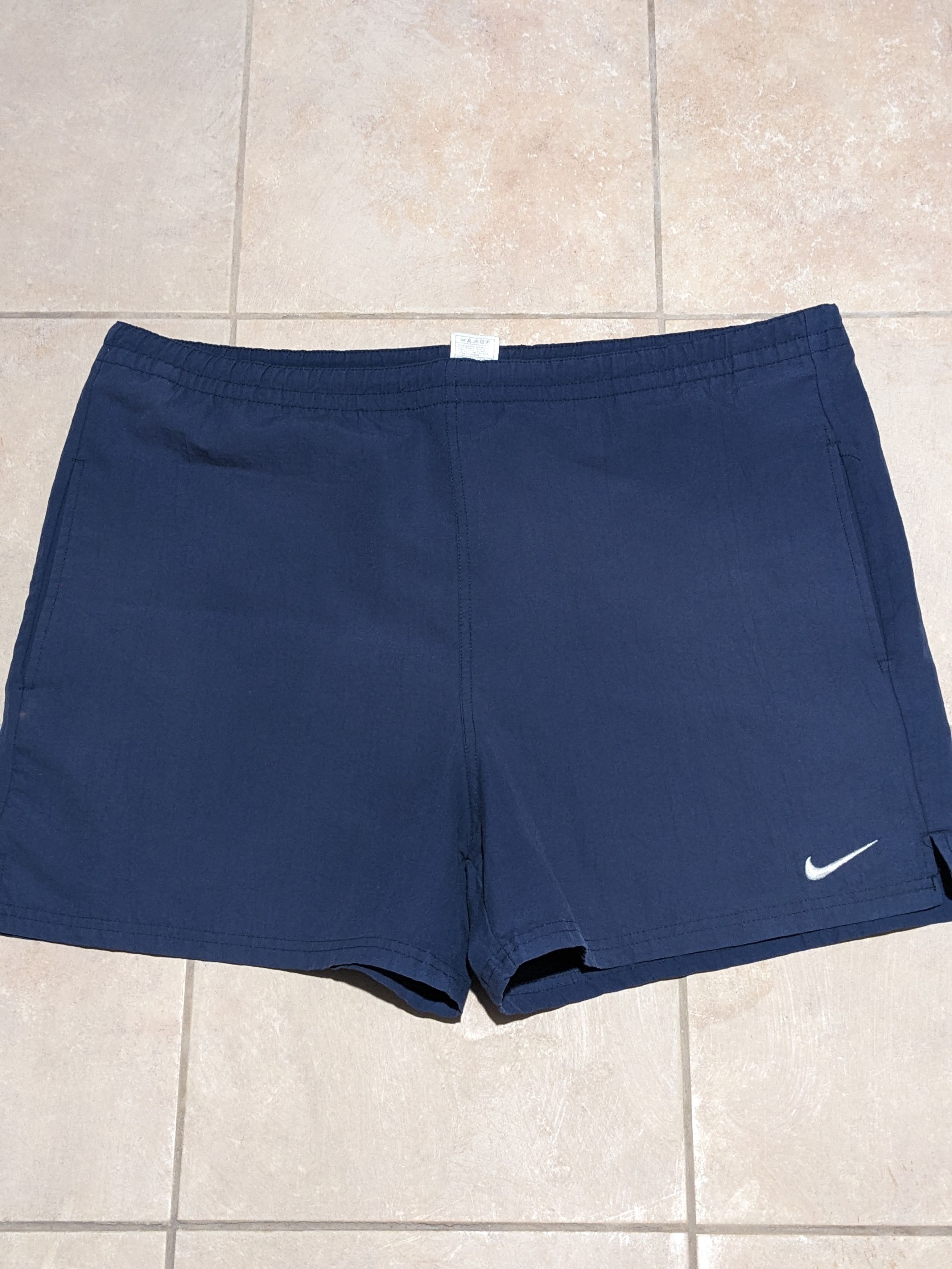 Nike × Vintage Vintage 90s Nike Mini Swoosh Essential Blue Large Shorts Size US 38 / EU 54 - 2 Thumbnail