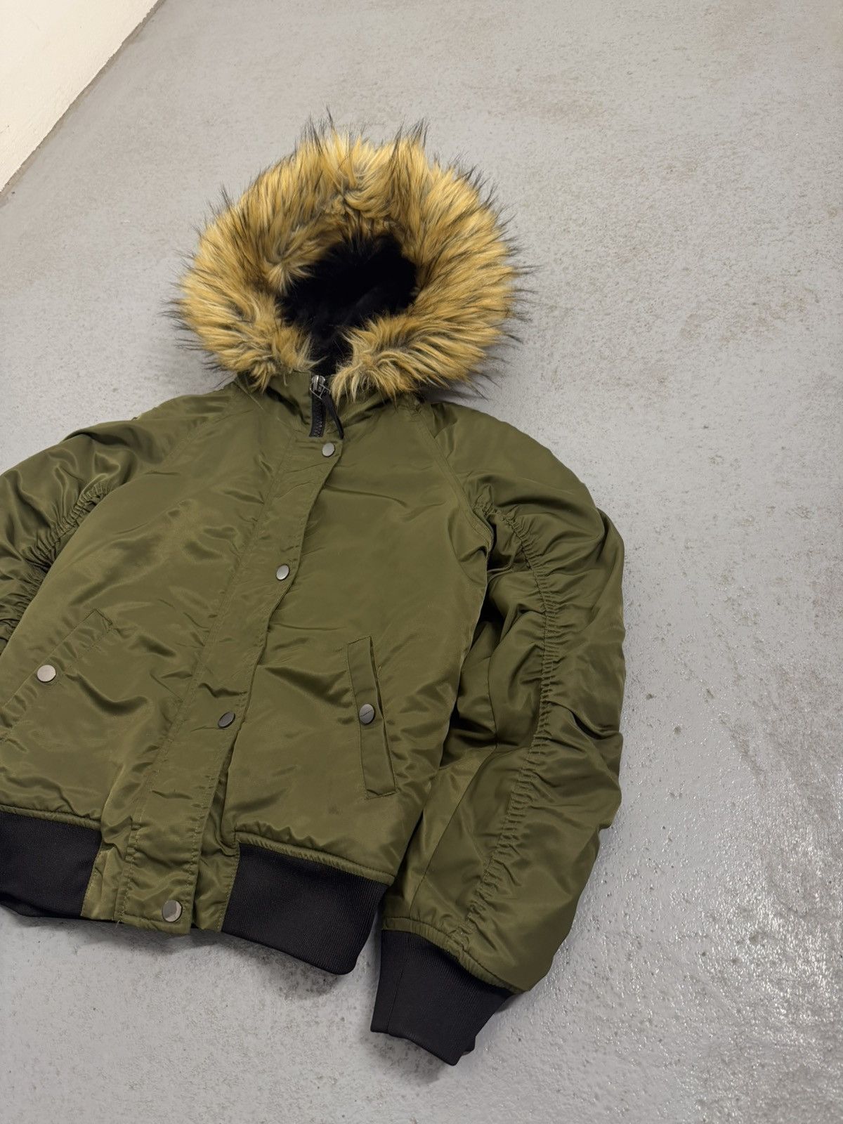 Other Y2K Fur Nylon Bomber Jacket Size XS / US 0-2 / IT 36-38 - 2 Thumbnail