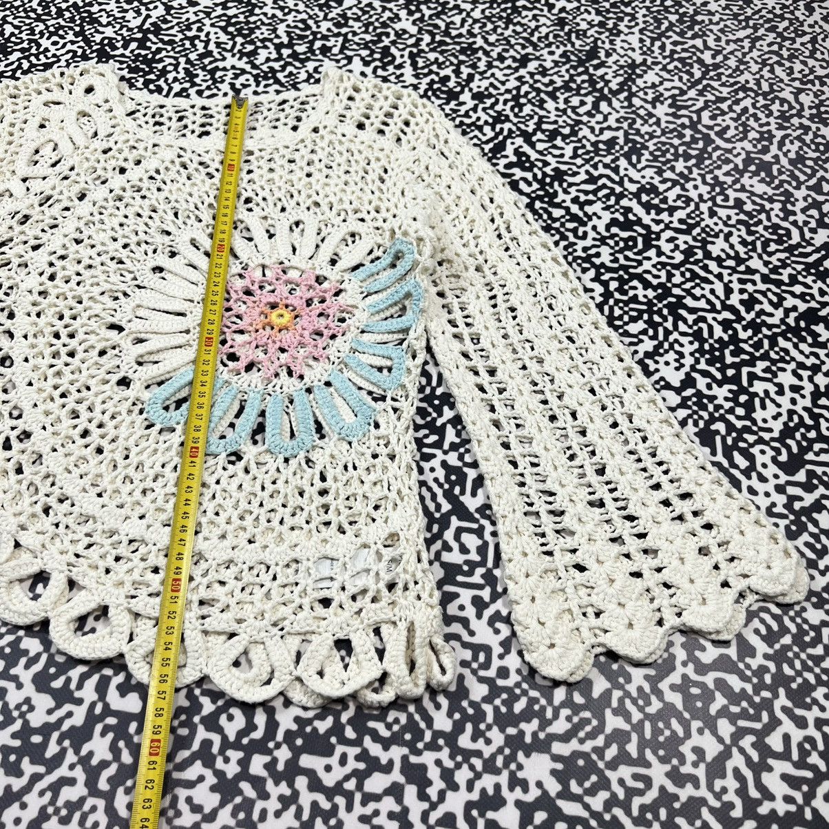 Vintage Vintage Y2K Mesh Knitted Sweater Japanese Flower Style Size M / US 6-8 / IT 42-44 - 15 Thumbnail