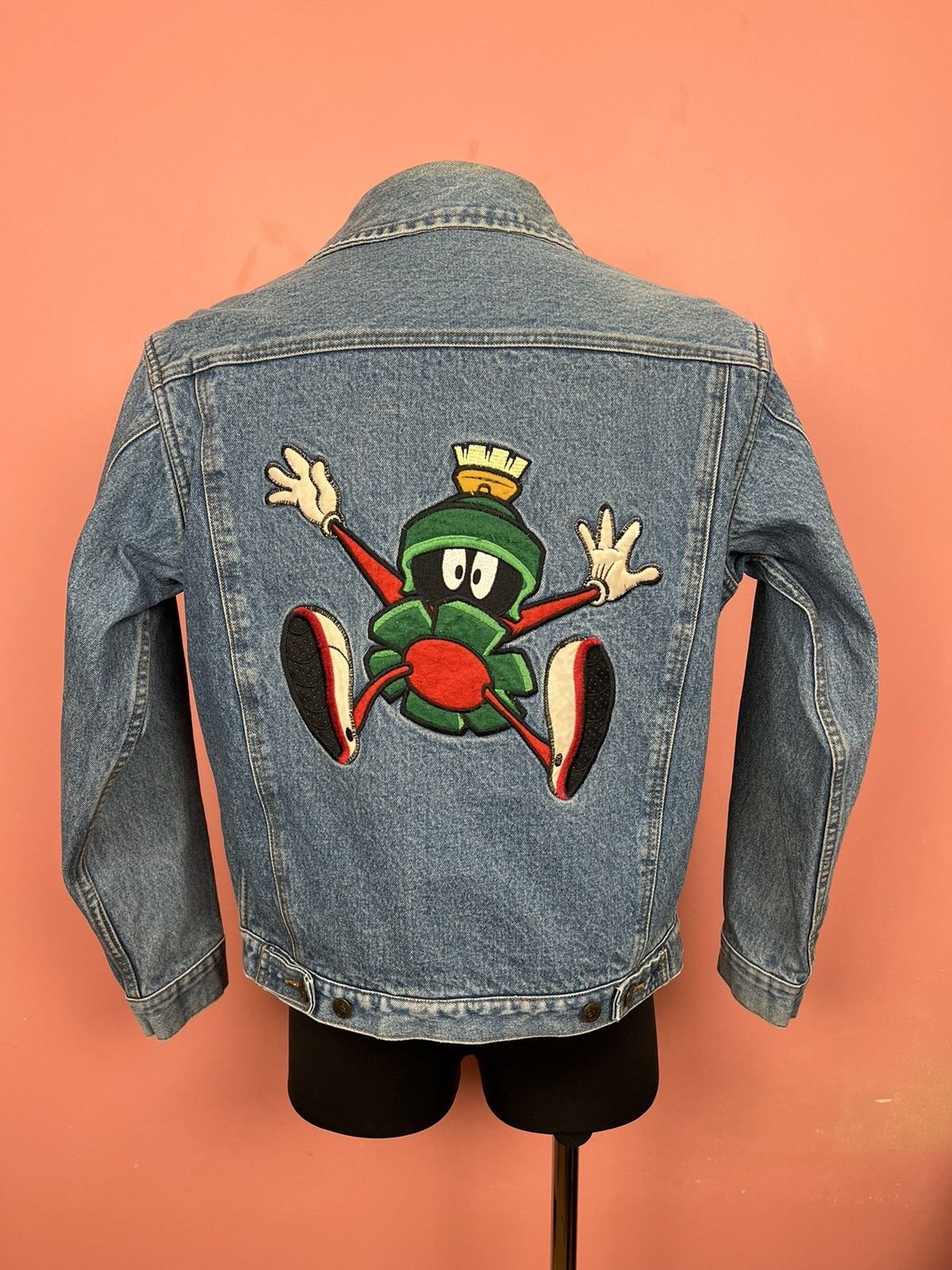 image of Warner Bros Marvin Hype Denim Jacket Vintage in Blue, Men's (Size XS)