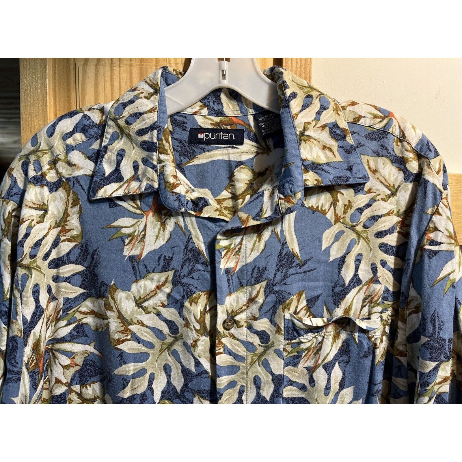 Puritan Puritan Hawaiian Shirt Size M Men's Blue SS Floral Viscose Size US M / EU 48-50 / 2 - 5 Thumbnail