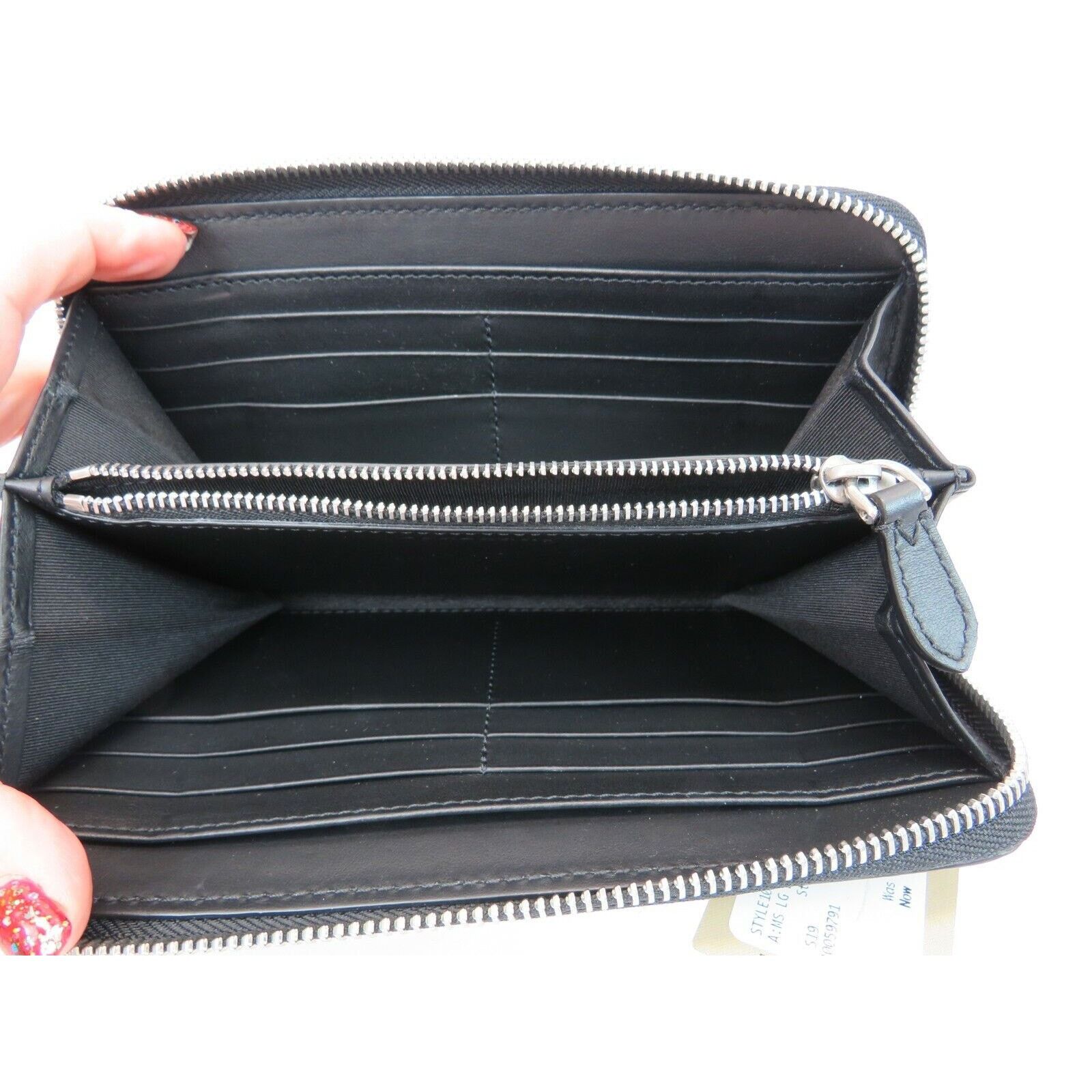 Burberry BURBERRY STORM BLUE LEATHER CREST LOGO CONTINENTAL WALLET Size ONE SIZE - 2 Thumbnail