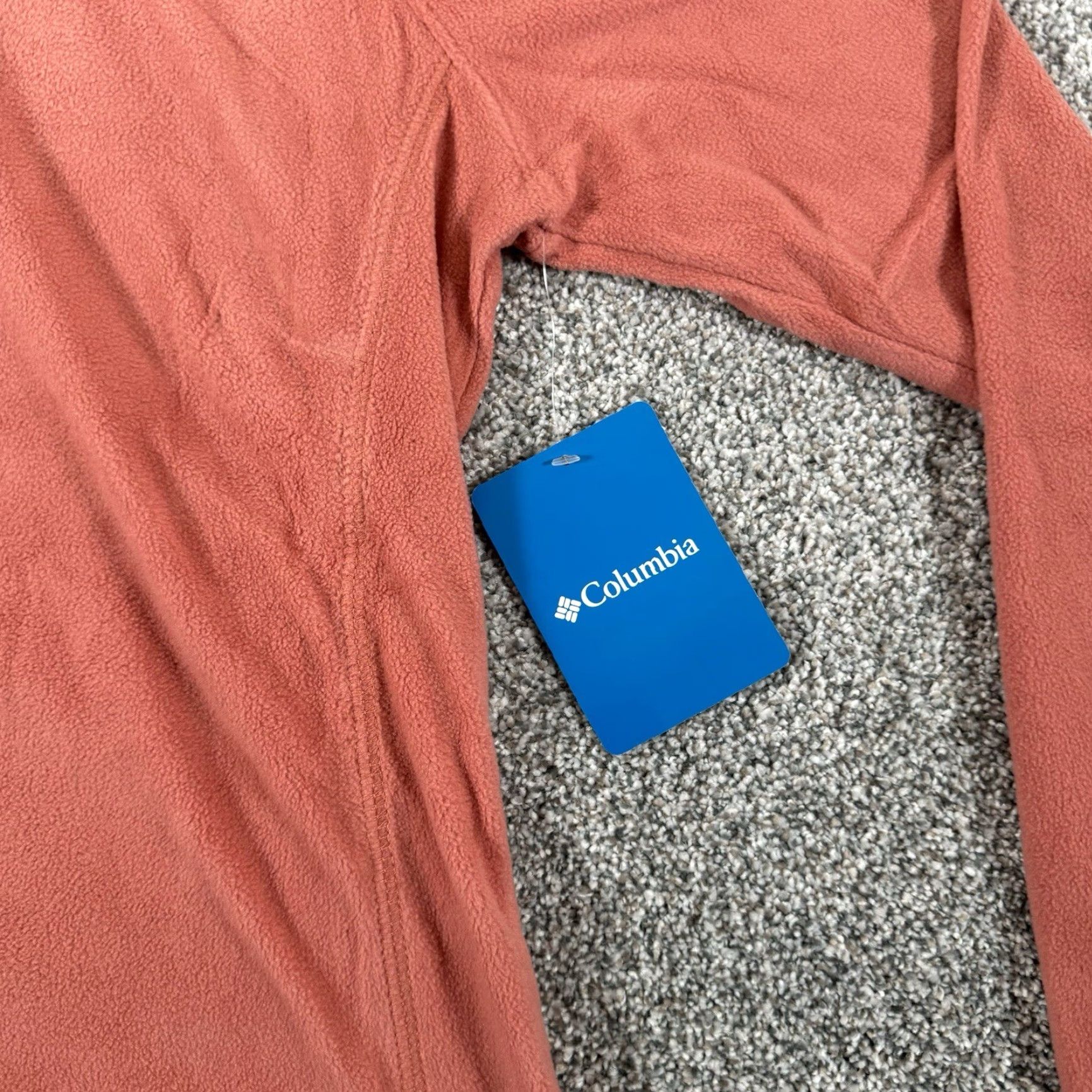 Vintage Columbia Fleece Jacket Womens XS 1/4 Zip Pullover Orange Peach Solid Outdoor Classic Basic Jacket Womens XS Size XS / US 0-2 / IT 36-38 - 3 Thumbnail
