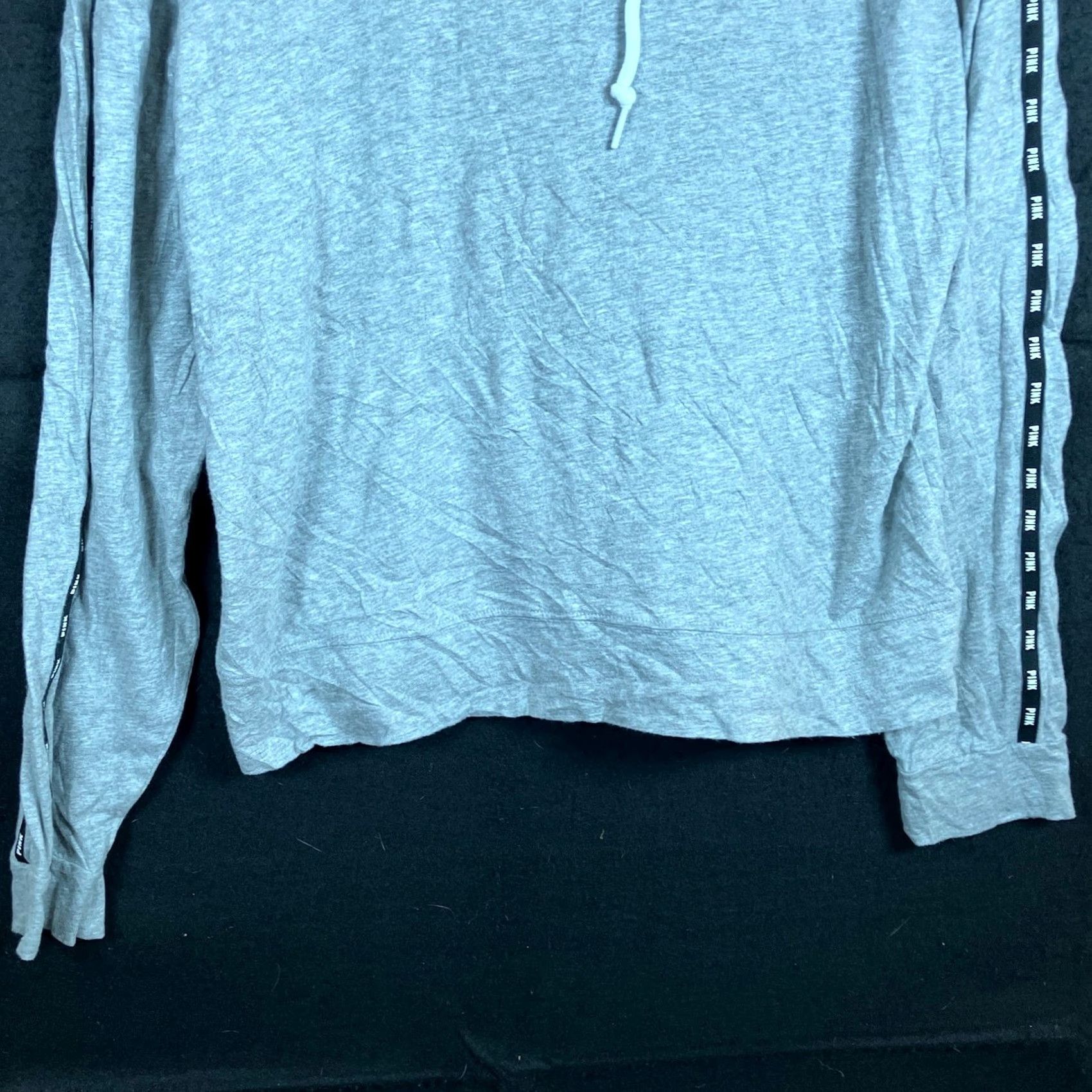 Vintage PINK Victoria’s Secret Sweatshirt Gray Hooded Pullover 100% Cotton Large Womens Regular Shirt Size L / US 10 / IT 46 - 3 Thumbnail