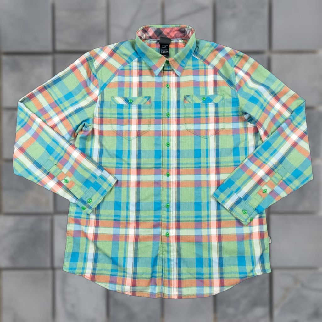 The North Face The North Face Shirt Mens Large Green Button Down Long Sleeve Plaid Outdoors Size US L / EU 52-54 / 3 - 1 Thumbnail