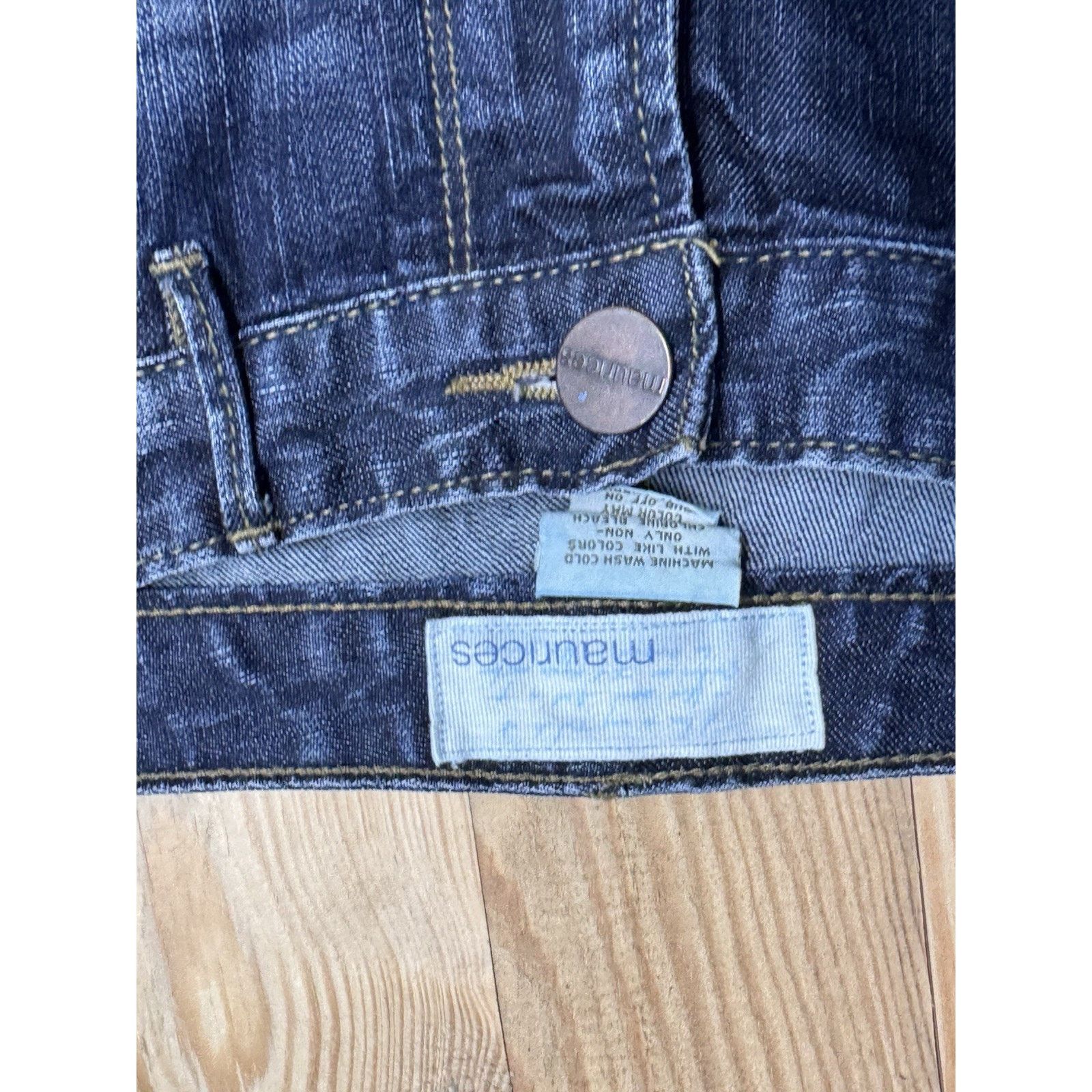 Maurice Lacroix Maurices Women's Crop Blue Denim Jeans Basket Weave Sz 7/8 Size 30" / US 8 / IT 44 - 3 Thumbnail
