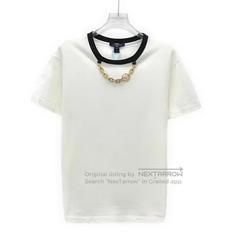 Louis Vuitton Louis Vuitton 23 white logo chain design cotton crew neck Size US M / EU 48-50 / 2 - 1 Thumbnail