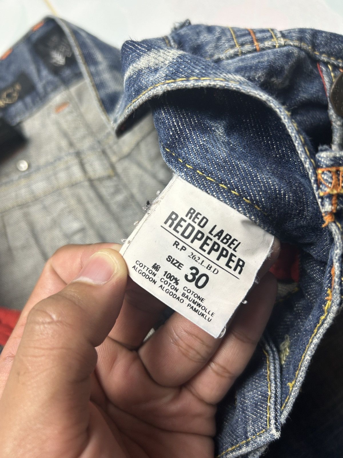 20471120 Vintage Japanese Red Pepper Red Label Denim Jeans Size US 35 - 8 Thumbnail