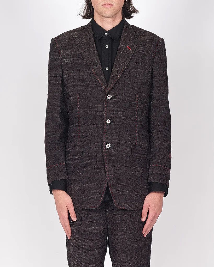 Yohji Yamamoto Yohji Yamamoto Pour Homme "DR.YY" Hand Stitch Jacket SS09 Size 40R - 11 Thumbnail