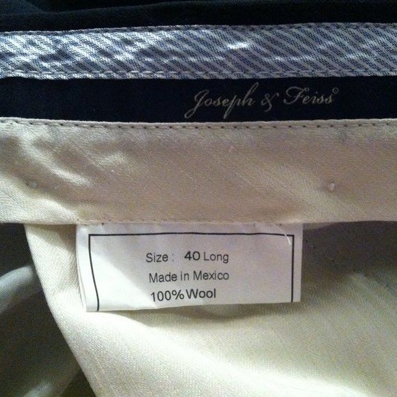 Joseph & Feiss JOSEPH & FEISS MEN'S NEW 100%WOOL DRESS PANTS 34/UNHEMMED Size 34R - 8 Thumbnail