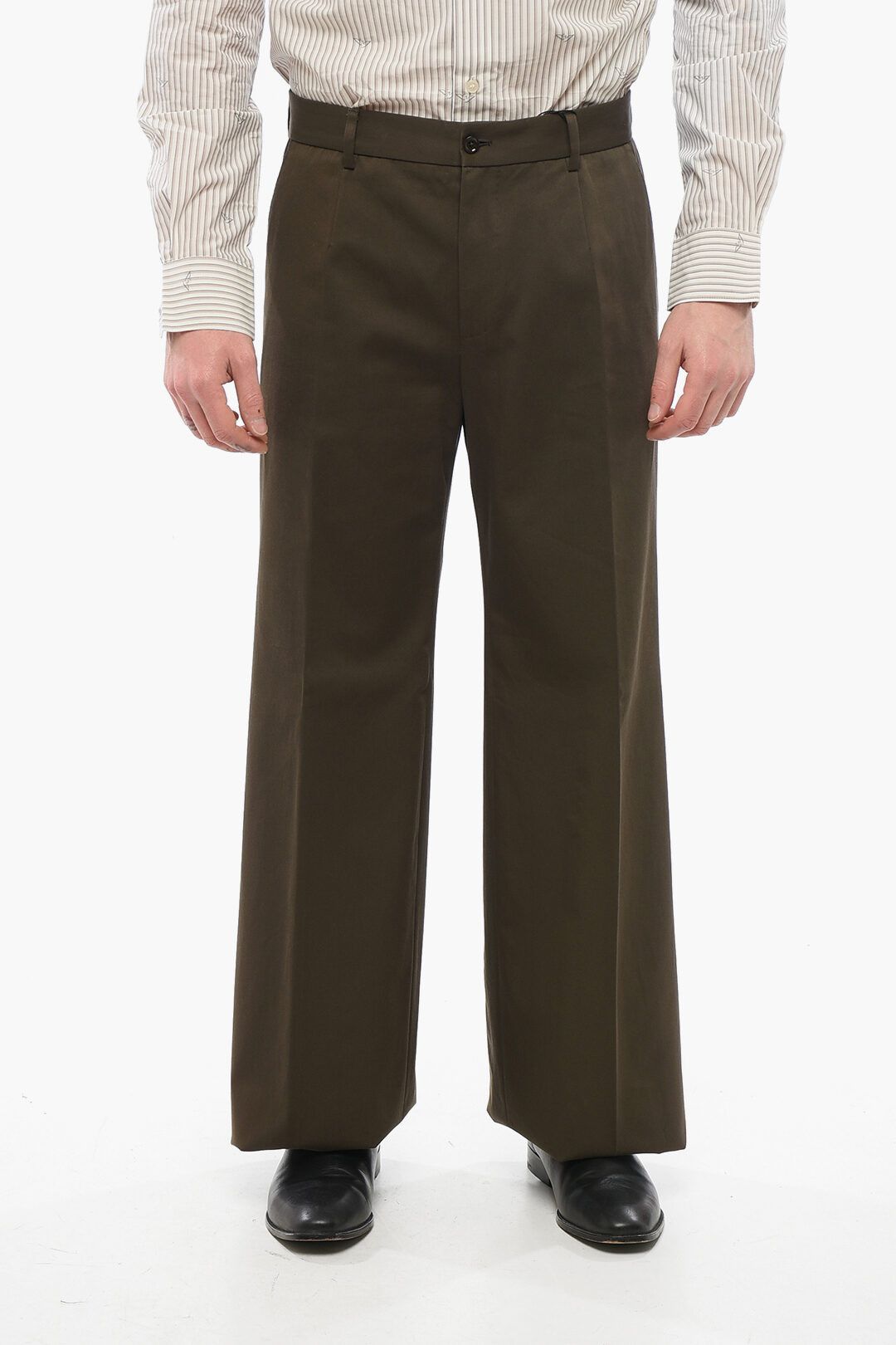 Dolce & Gabbana og1mm0825 Cotton Wide Leg Chinos Pant in Brown Size US 34 / EU 50 - 1 Thumbnail