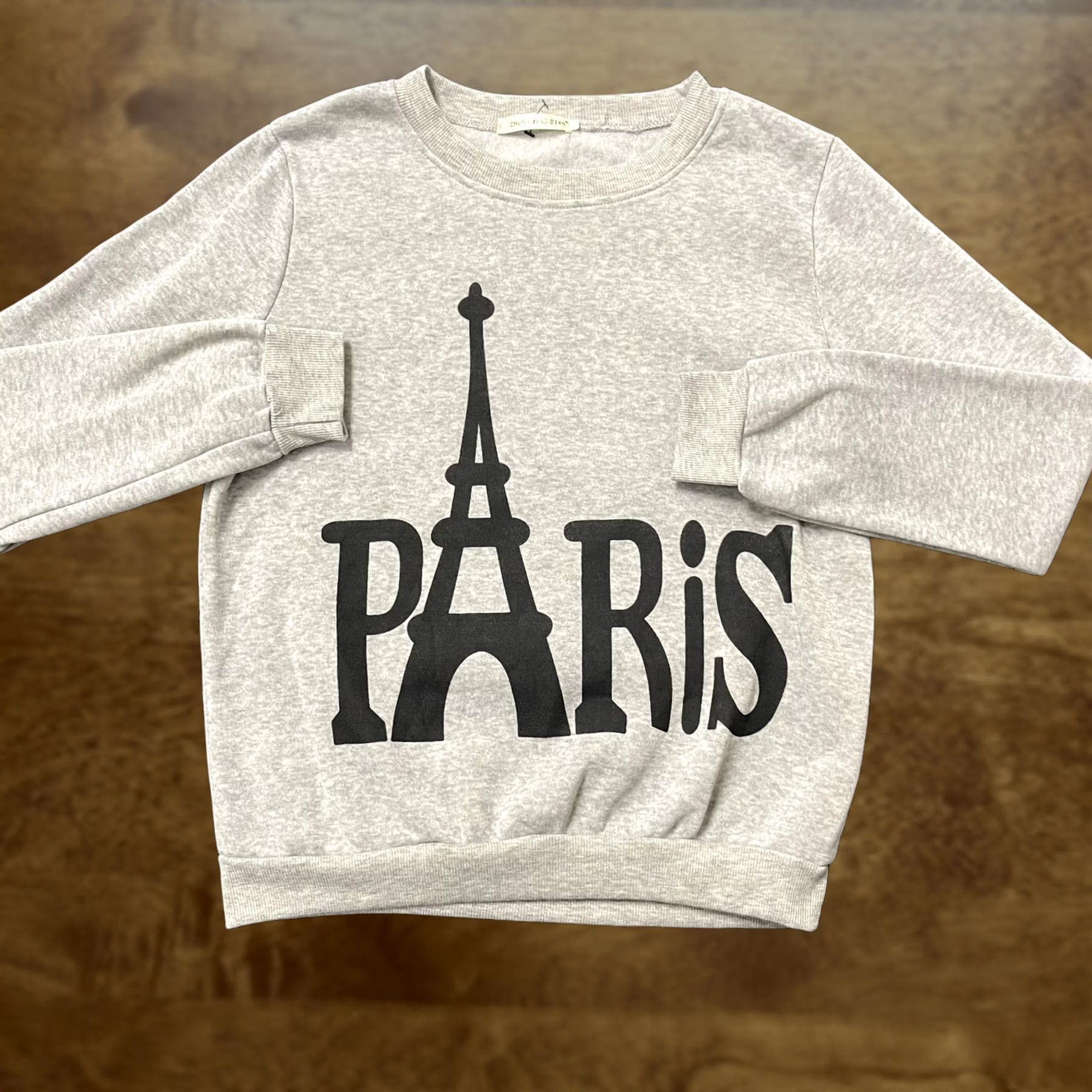 Vintage Paris Eiffel Tower Sweatshirt Womens Medium Gray Pullover Graphic Crewneck Cozy Size M / US 6-8 / IT 42-44 - 1 Thumbnail