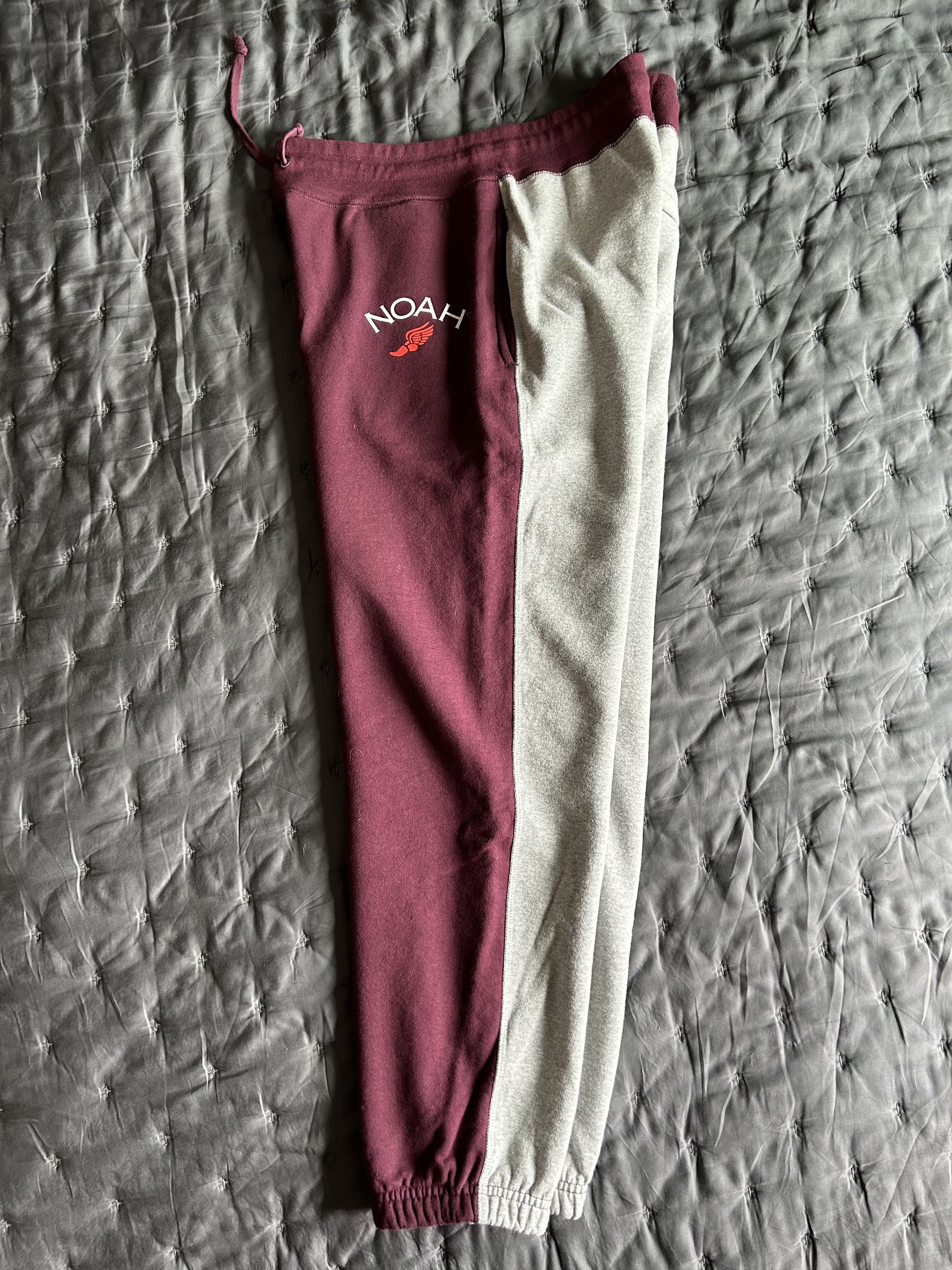 Noah Color Block Sweatpants XL Extra Large Maroon / Grey EUC Size US 36 / EU 52 - 1 Thumbnail