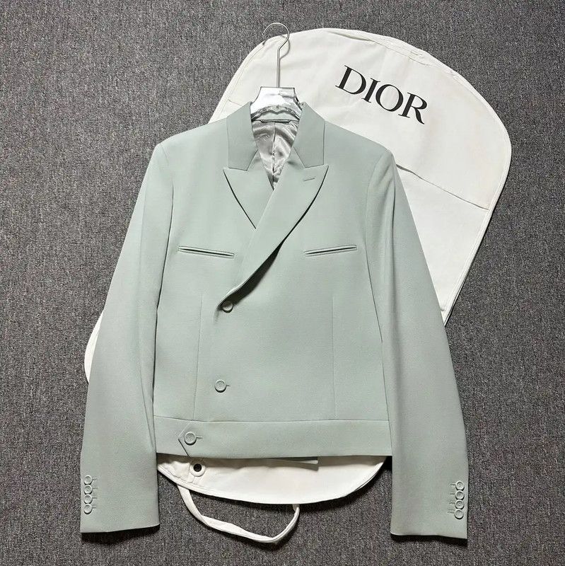 Dior Dior Spring Autumn Lake Blue Wool Long Coat 0089 Size US L / EU 52-54 / 3 - 1 Thumbnail
