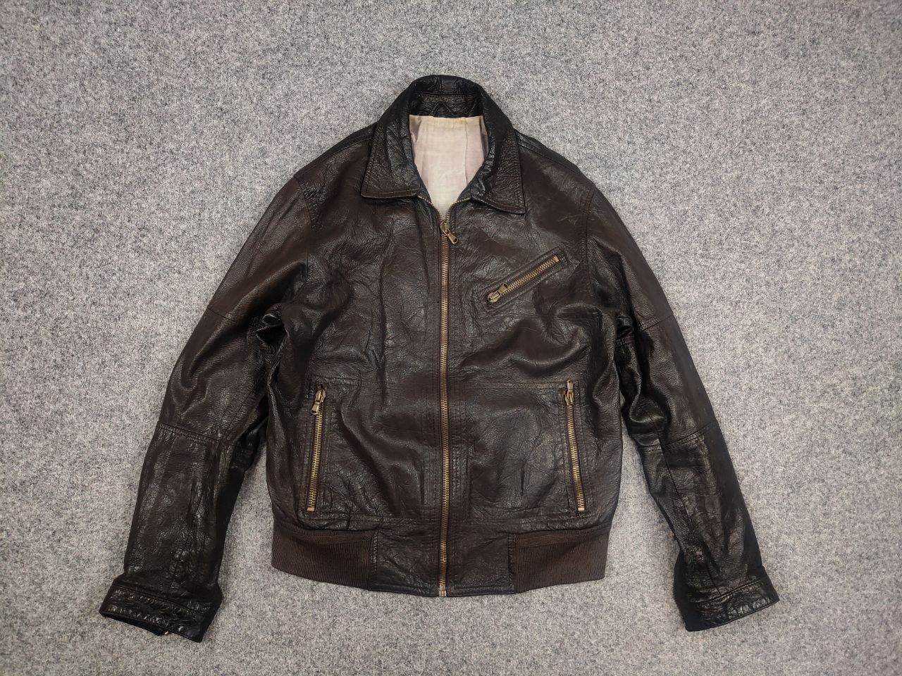 Brian Dales Brian Dales Dark Brown leather Zip Pocket Vintage Jacket Size US M / EU 48-50 / 2 - 9 Thumbnail