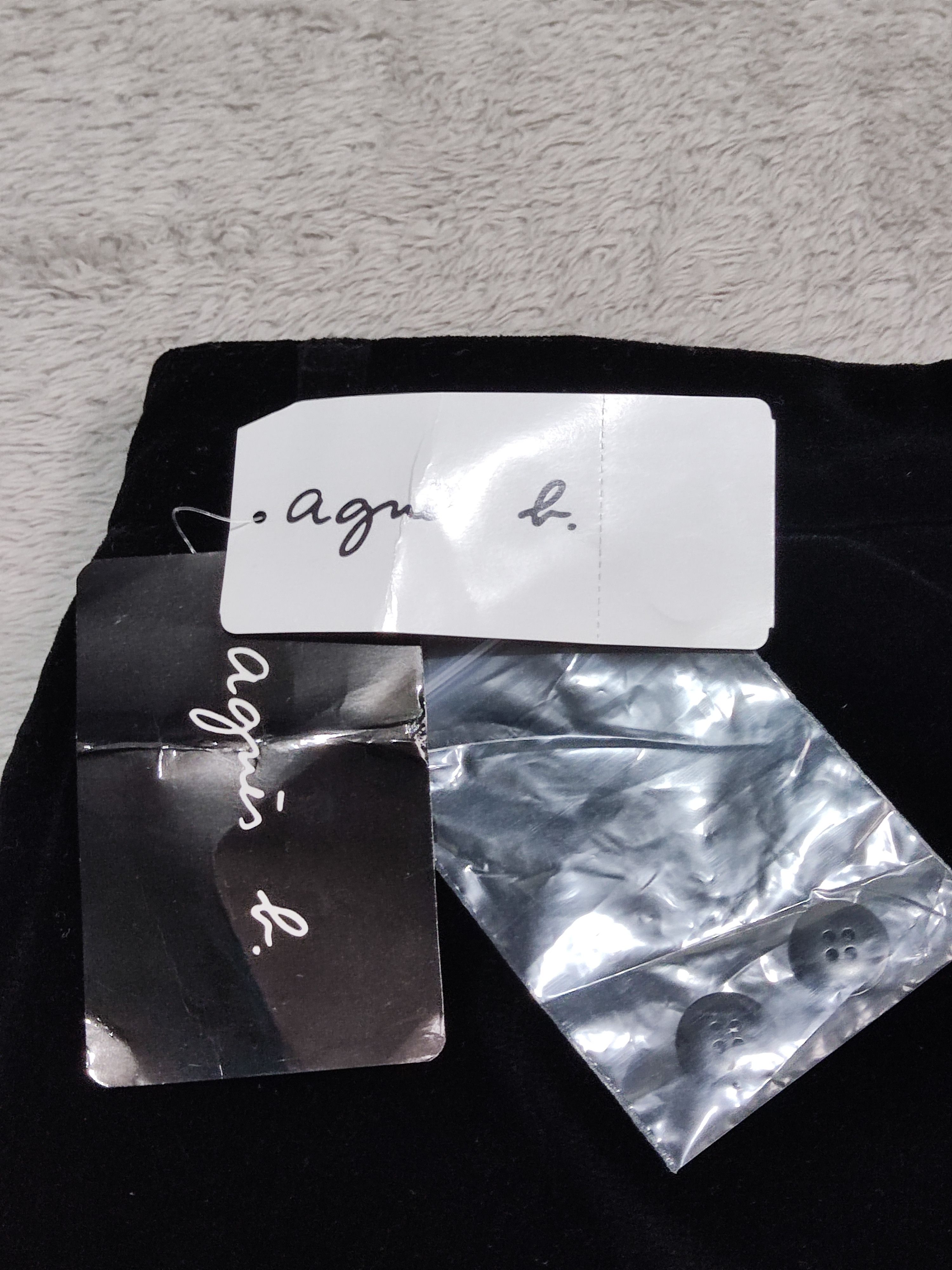 agnes b. Vintage NWT agnès b. homme Paris Black Velvet -France Made Size US 29 - 13 Thumbnail