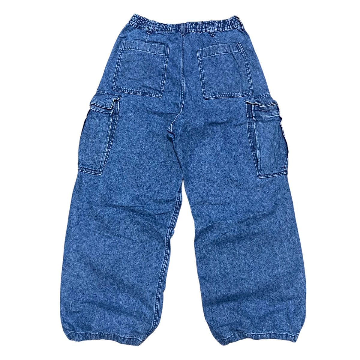 Japanese Brand GU Superwide Cargo Ballon Pants - Blue Jeans Size US 29 - 6 Thumbnail