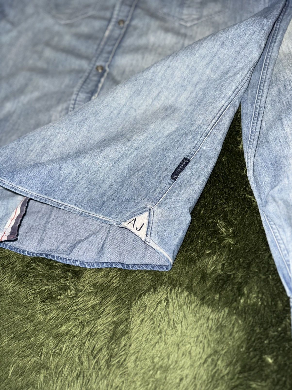 Armani [EU L] Armani Jeans Vintage Washed Western Denim Shirt Size US L / EU 52-54 / 3 - 6 Thumbnail