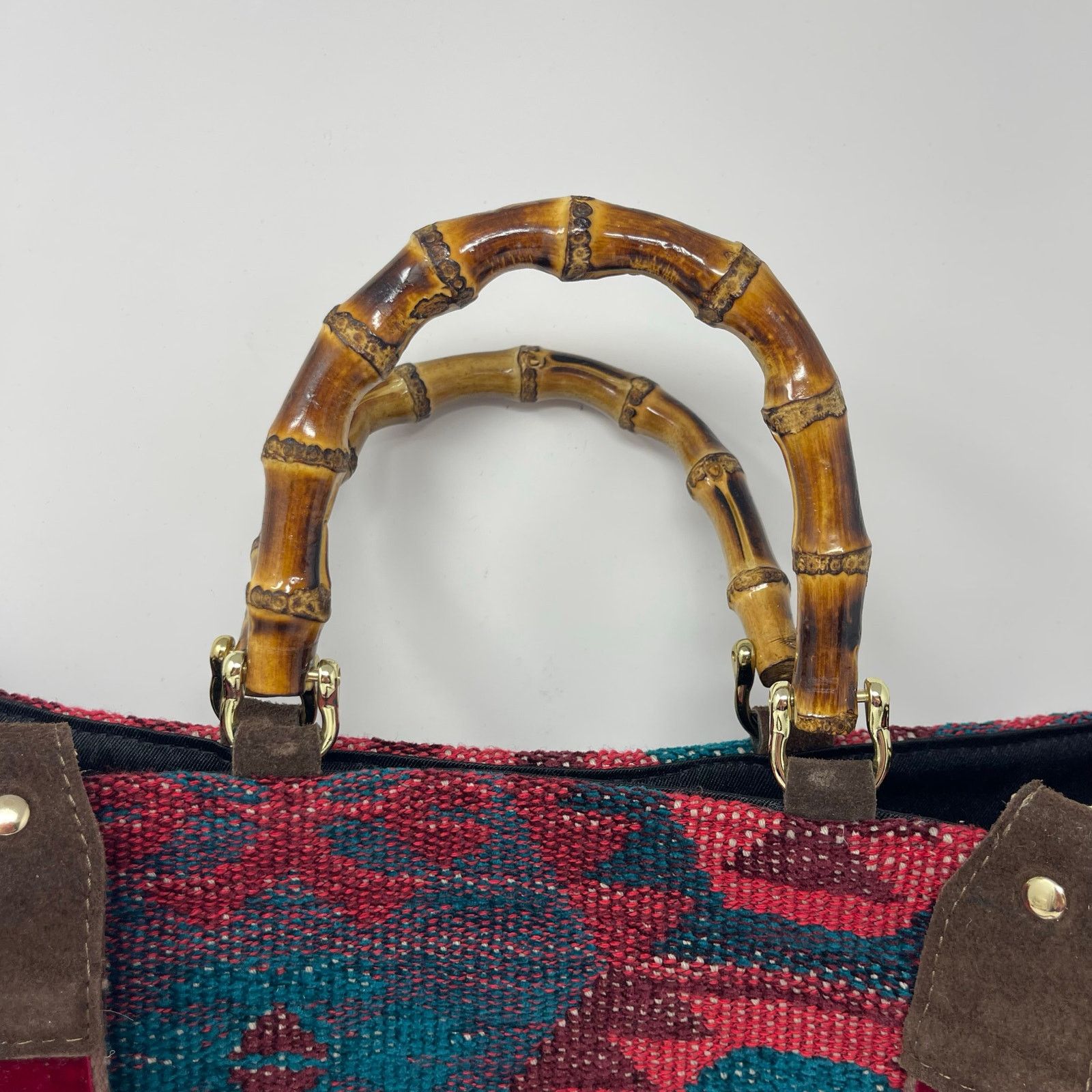 Other New ViaMail Davos Kilim Jaquard bag with bamboo handles Size ONE SIZE - 3 Thumbnail