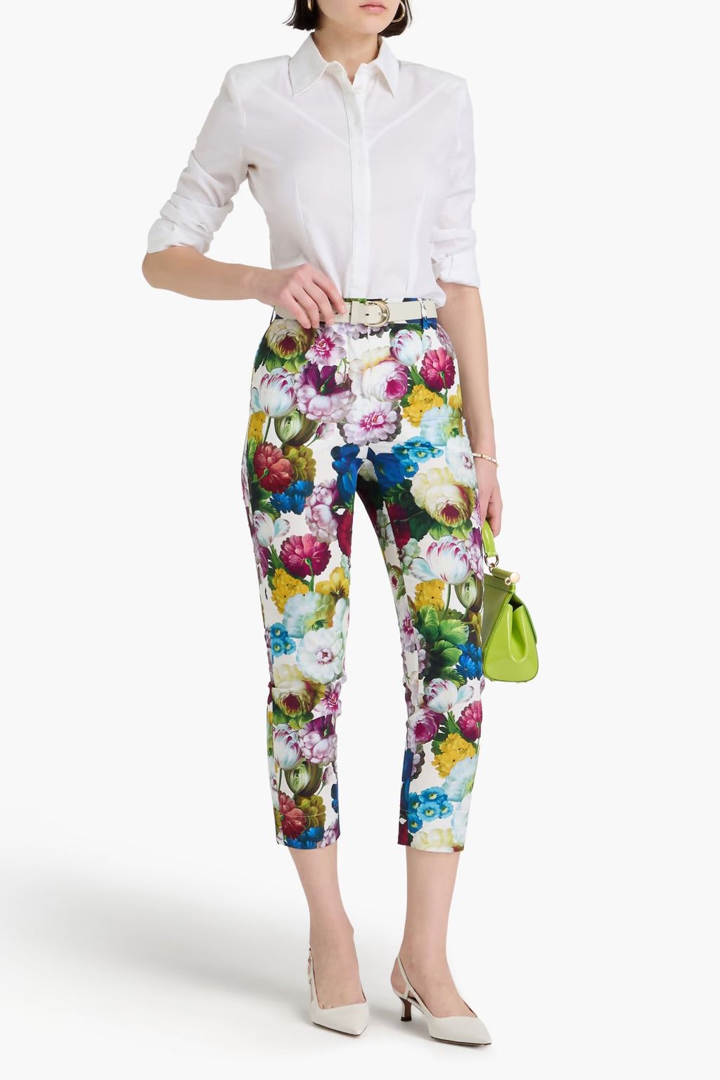 Dolce & Gabbana o1y0925 Floral-Print Casual Pant in Multicolor Size 28" / US 6 / IT 42 - 2 Thumbnail