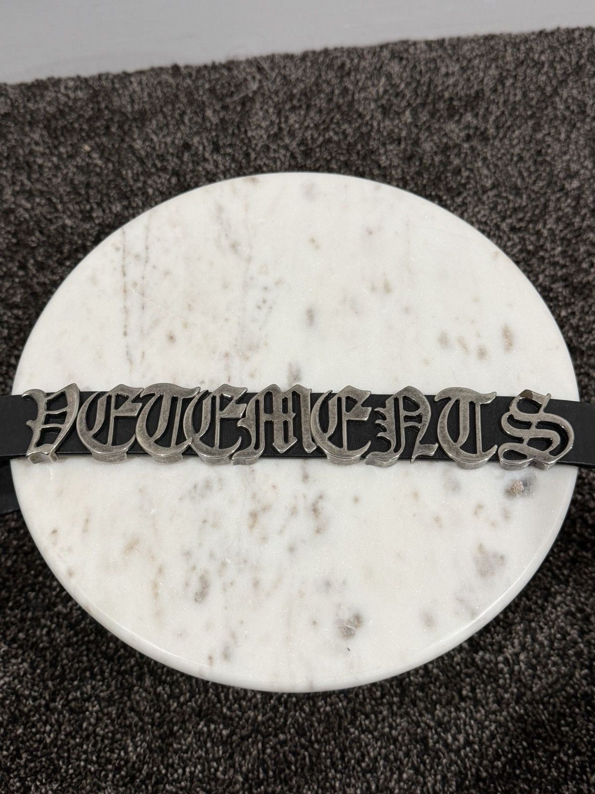 Vetements Vetements Gothic Logo Lettered Black/Silver Belt Size 32 - 4 Thumbnail