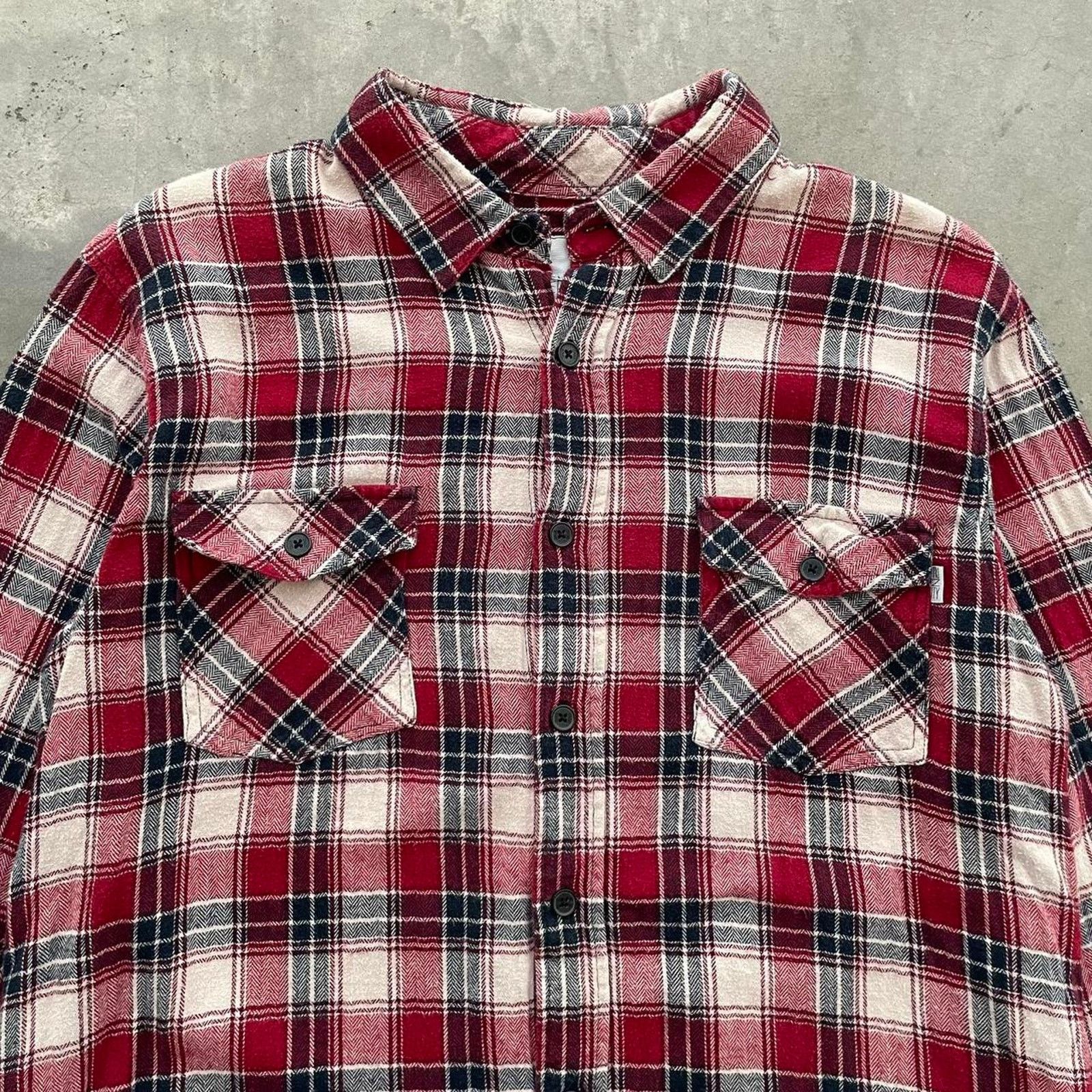 Vintage Vintage Red Plaid Flannel Shirt Size US L / EU 52-54 / 3 - 2 Thumbnail