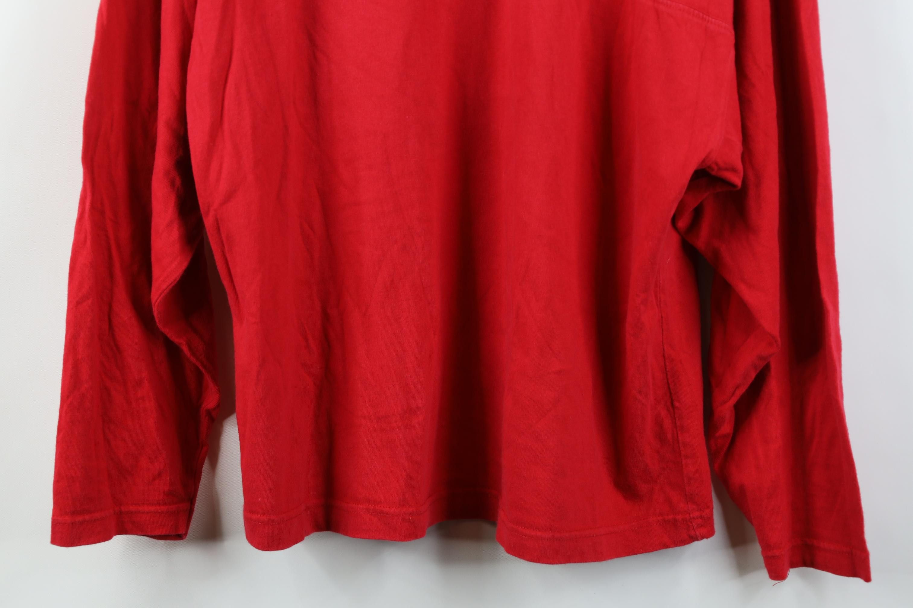 Vintage Vintage 90s Rockabilly Cowgirl Henley T-Shirt Red Cotton Size M / US 6-8 / IT 42-44 - 3 Thumbnail