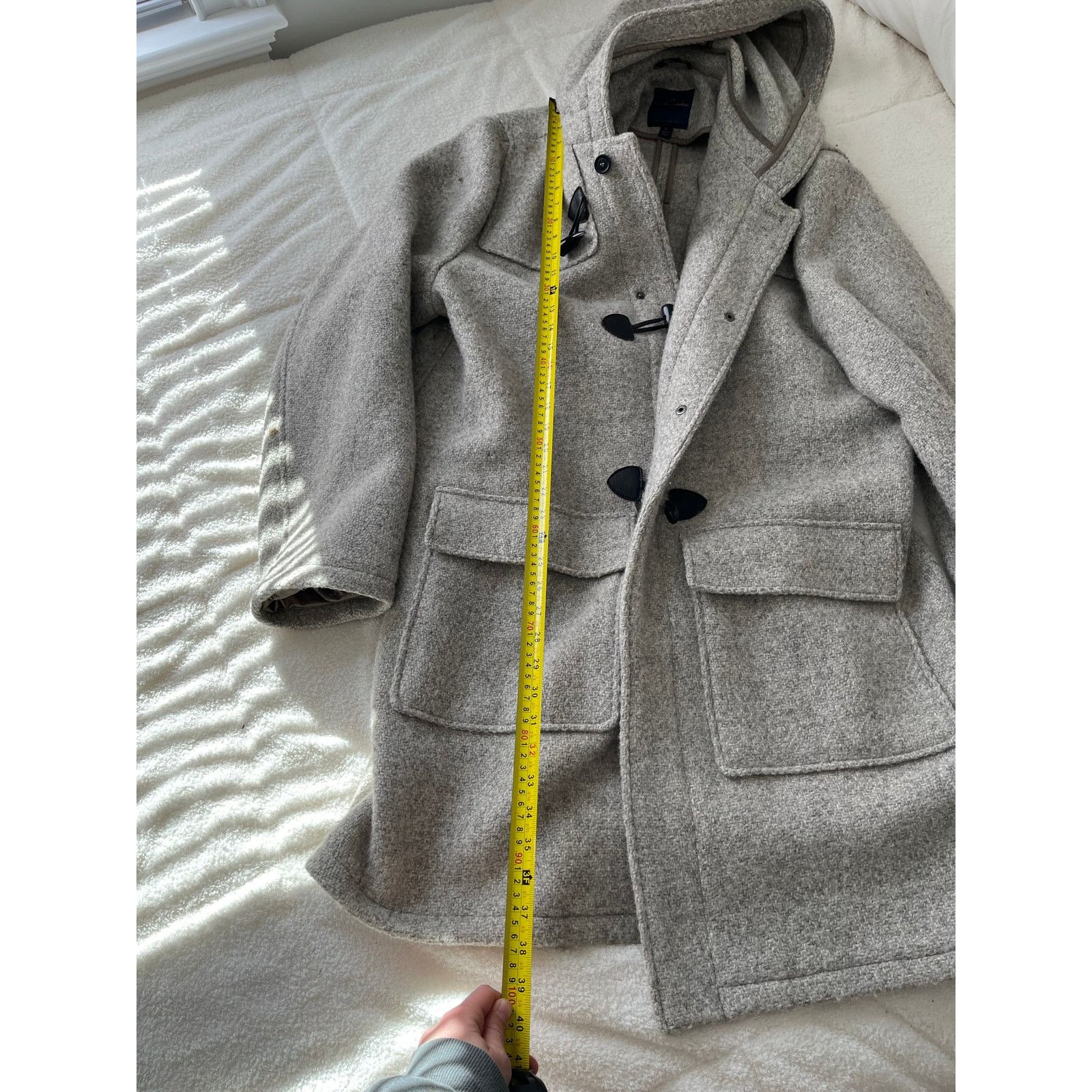 Brooks Brothers Mens Brooks Brothers Gray Wool Twill Toggle Pea Coat Long Size US XL / EU 56 / 4 - 6 Thumbnail