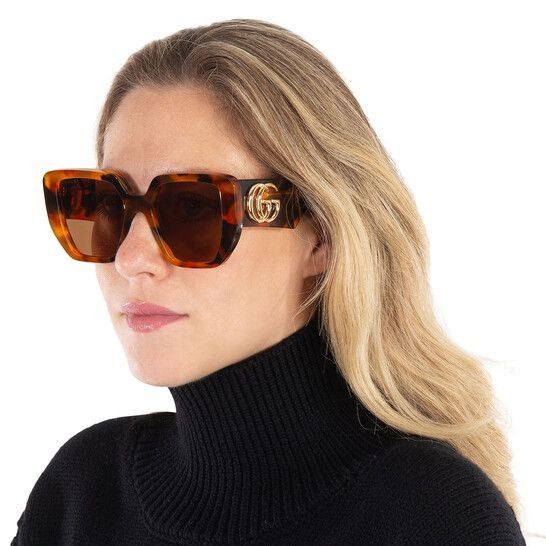 Gucci NEW GUCCI GG0956S 007 HAVANA WOMEN SUNGLASSES GUCCI Size ONE SIZE - 3 Thumbnail
