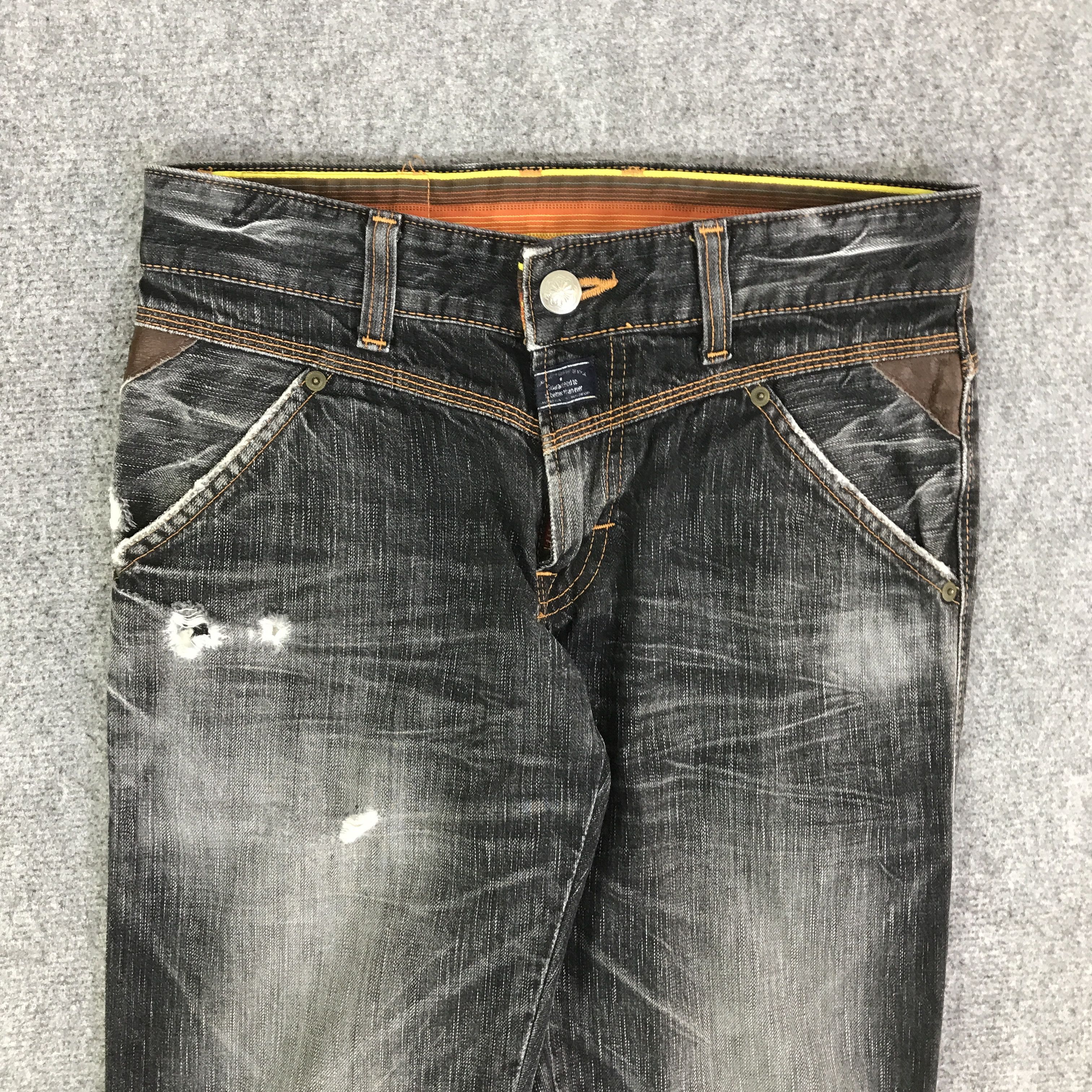 Edwin EDWIN BLACK FADED DENIM DISTRESSED JEANS PANTS K74B19 Size US 28 / EU 44 - 2 Thumbnail