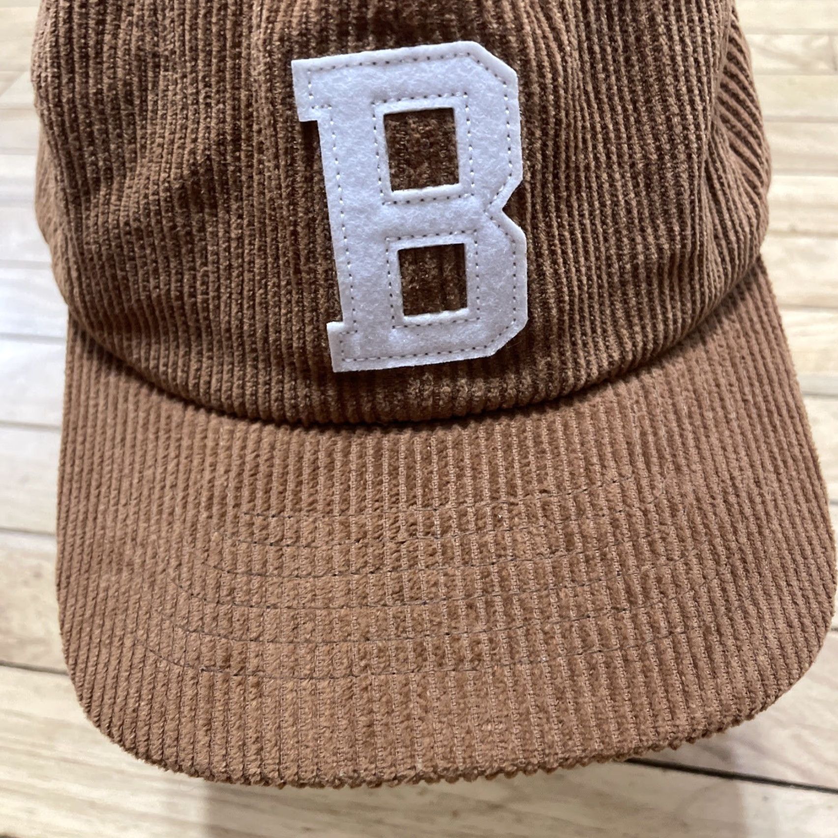 Brixton Brixton Corduroy Hat Men Adjustable Tan Cap Classic Letter B Big B Strapback Cap Size ONE SIZE - 6 Thumbnail