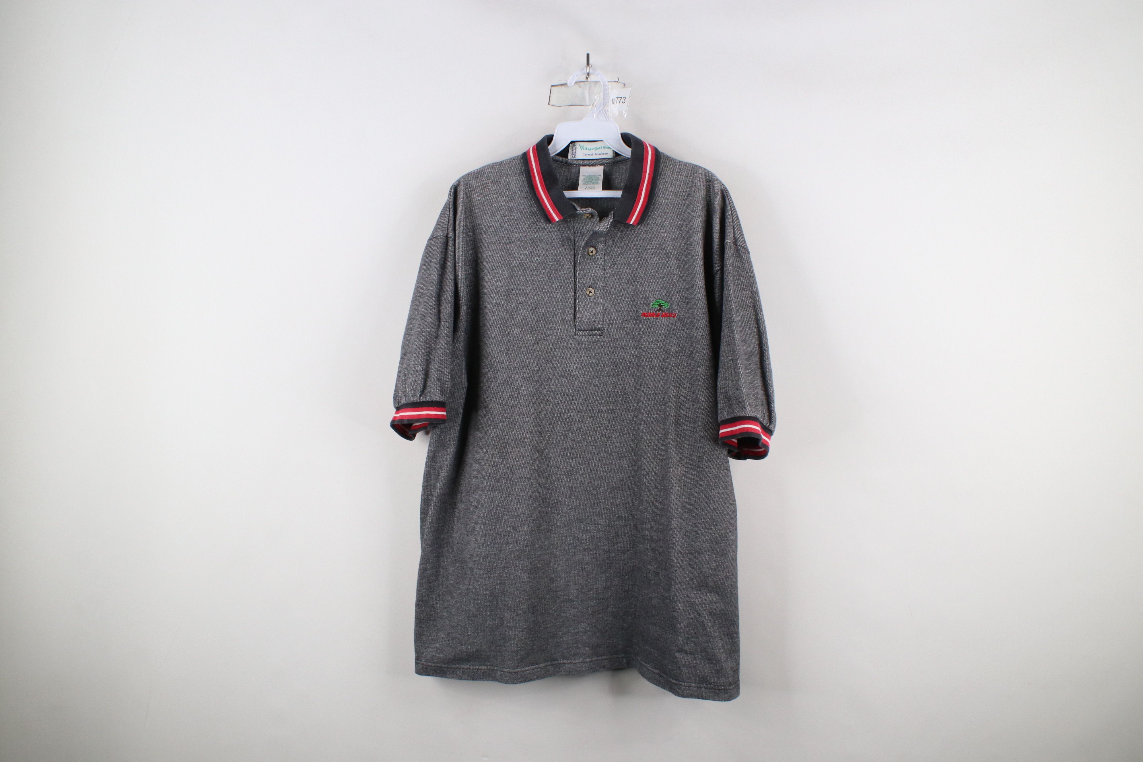 Vintage Vintage 90s Pebble Beach Golf Course Polo Shirt USA Gray Size US XL / EU 56 / 4 - 1 Thumbnail