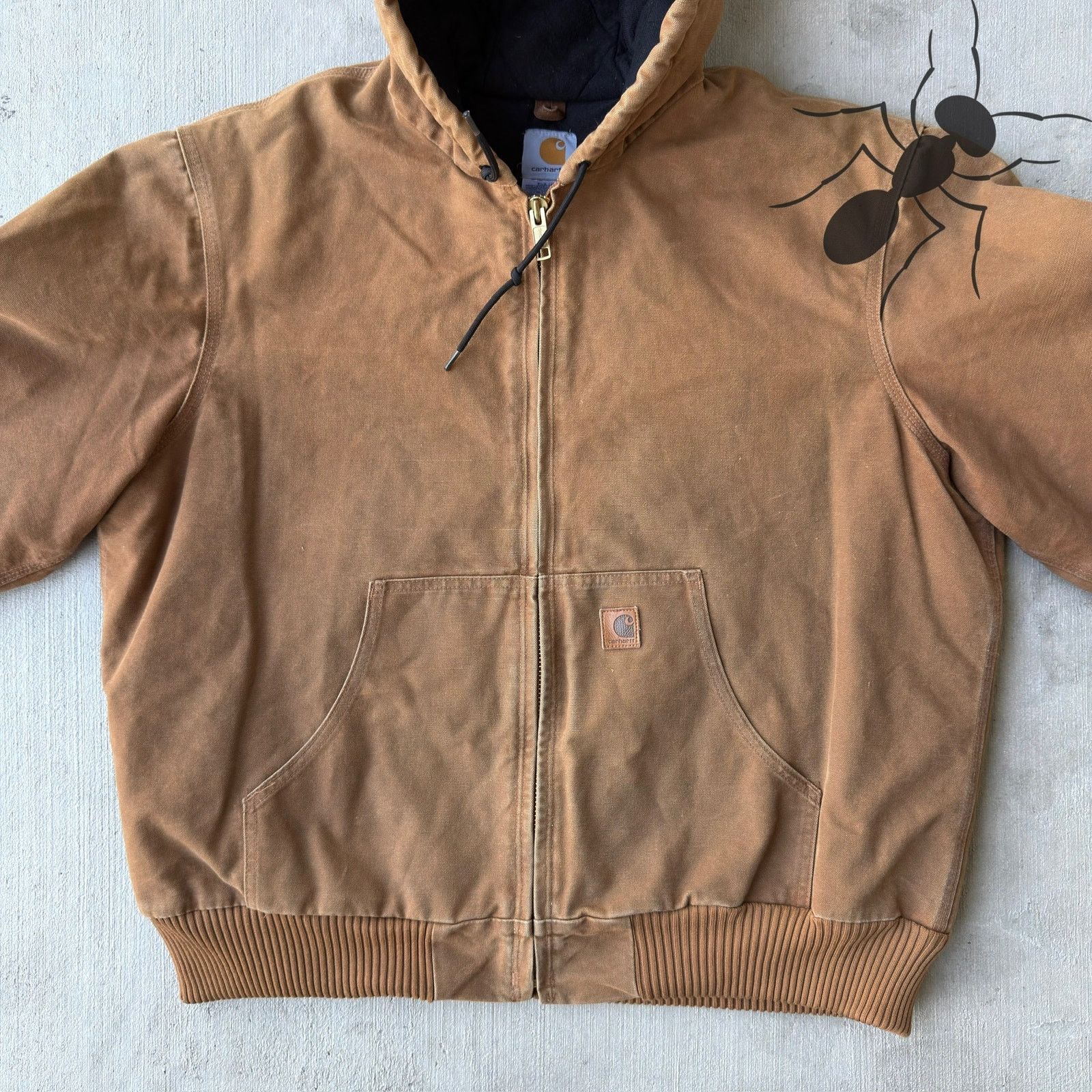 Carhartt × Vintage Carhartt J130 BRN brown hooded work wear jacket Size US L / EU 52-54 / 3 - 2 Thumbnail