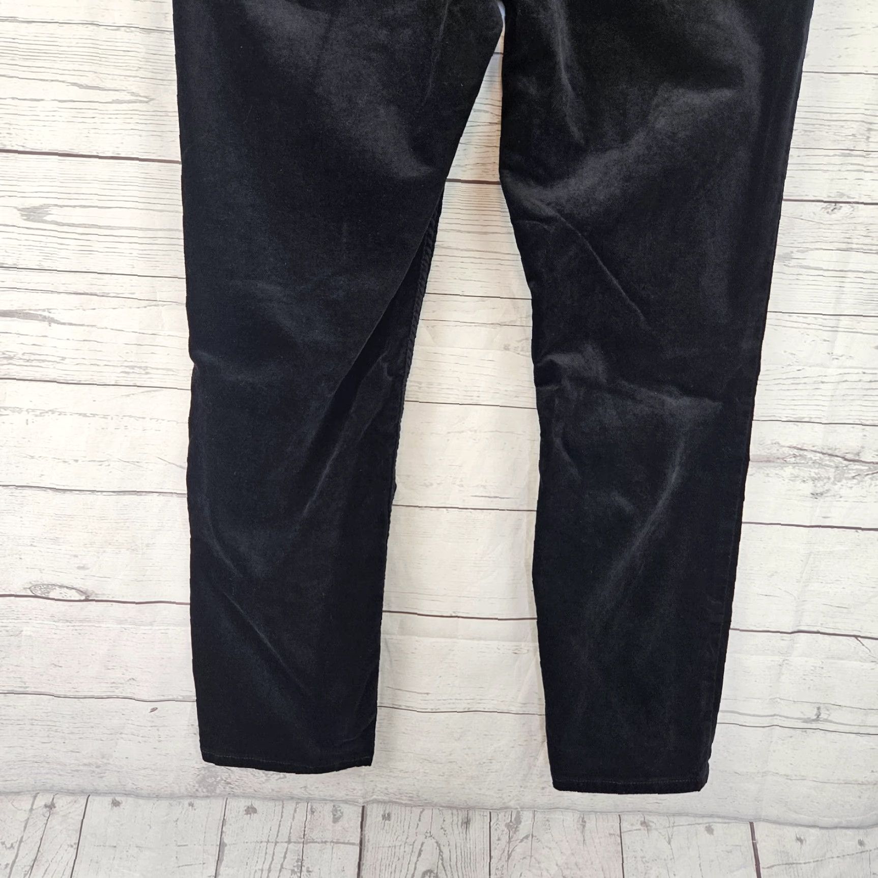 Loft VINTAGE LOFT Ann Taylor LOFT Womens Velvet Skinny Pants Sz 14 Solid Black High Rise Size 36" / US 14 / IT 50 - 5 Thumbnail