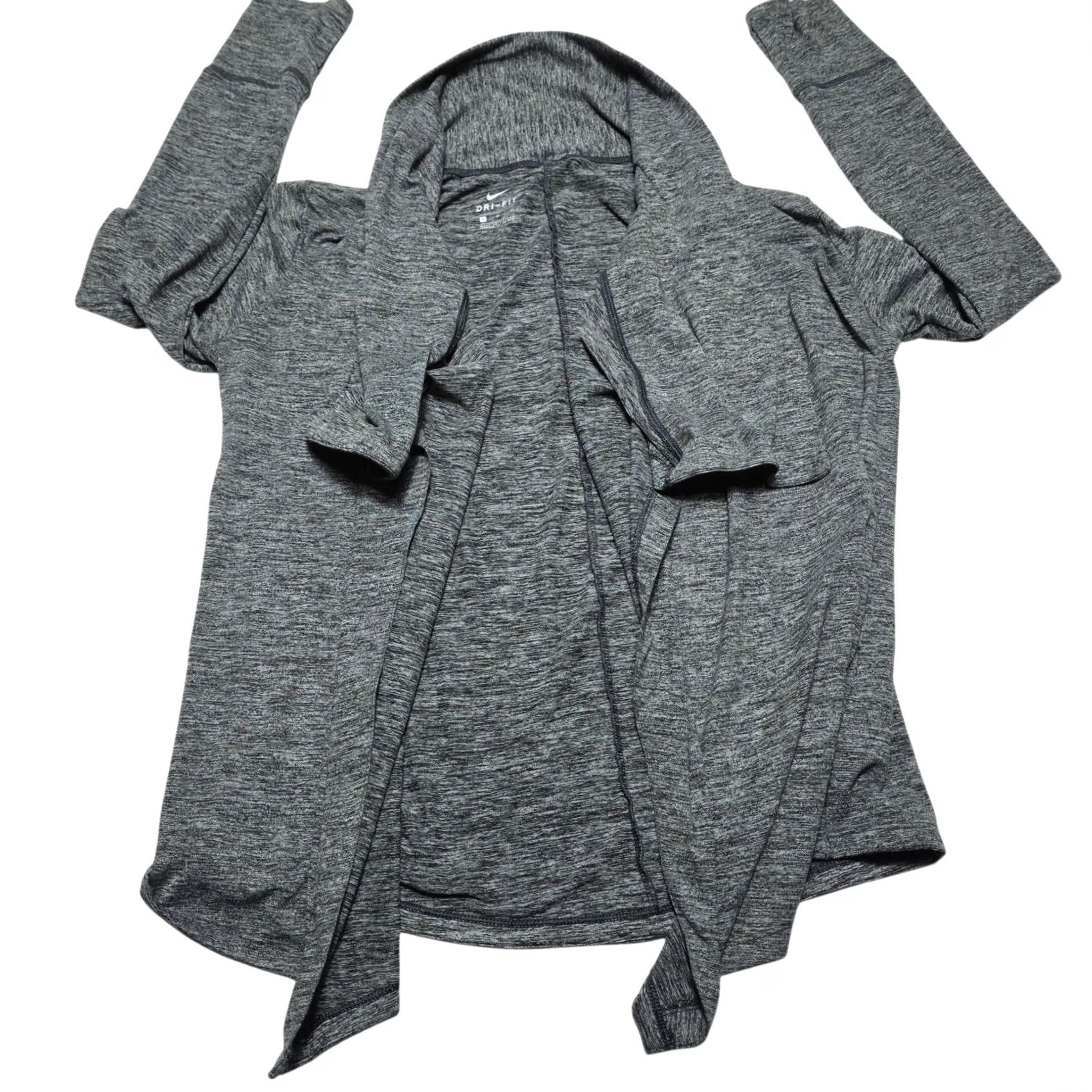 Nike Nike Dri-Fit Cardigan Sweater Small Gray Open Front Waterfall Yoga Wrap Active Size S / US 4 / IT 40 - 2 Thumbnail