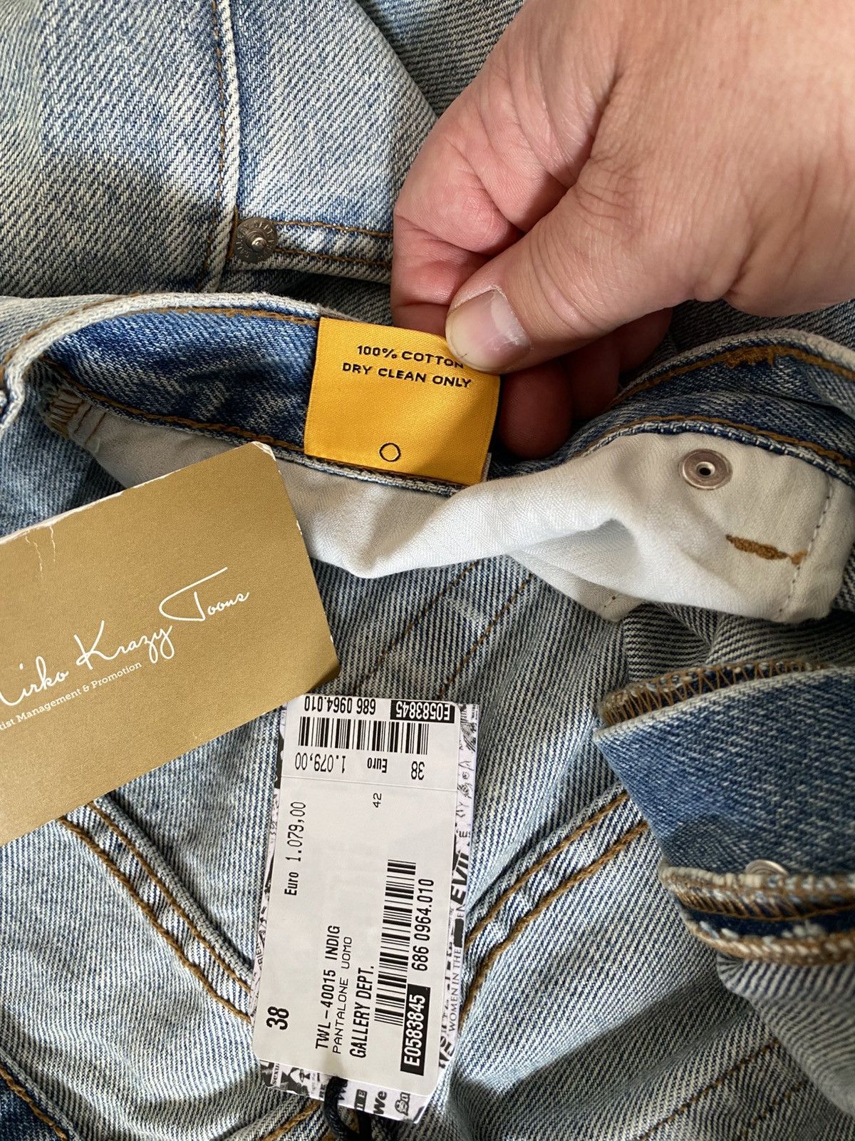 Gallery Dept. €1079 ! BNWT Gallery Dept “Trent Pant” Denim Jeans 38/32 Size US 38 / EU 54 - 17 Thumbnail