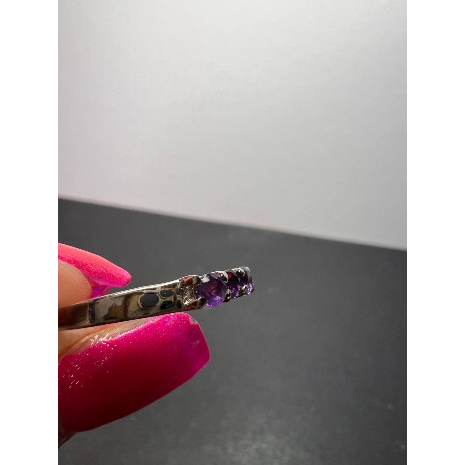 Other Stainless steel amethyst ring size 9 Size ONE SIZE - 8 Thumbnail