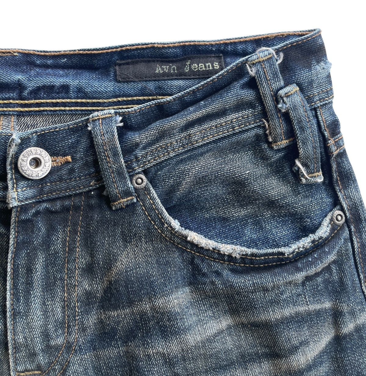 Vintage A.V.H Distressed Rusty Faded Studded Denim Size US 30 / EU 46 - 9 Thumbnail