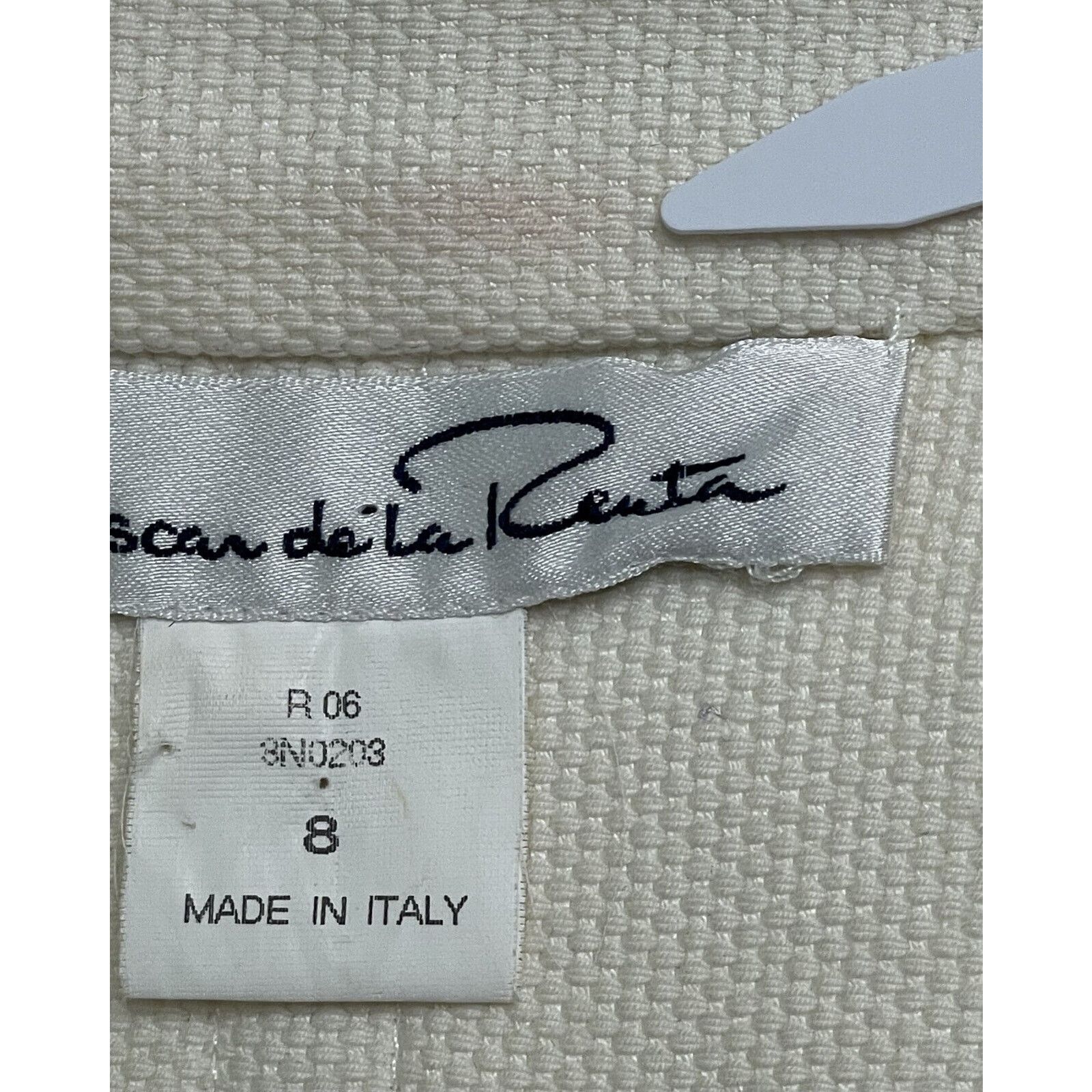 Oscar De La Renta Oscar de la Renta Ivory Woven Cotton Skirt Suit 8 Italy Size M / US 6-8 / IT 42-44 - 20 Thumbnail