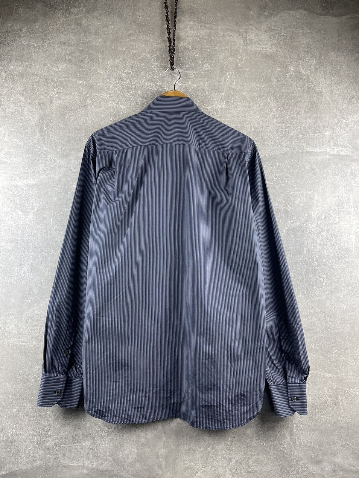 Canali CANALI Luxury Blue Dress Striped Shirt 100% Cotton Size US XS / EU 42 / 0 - 5 Thumbnail