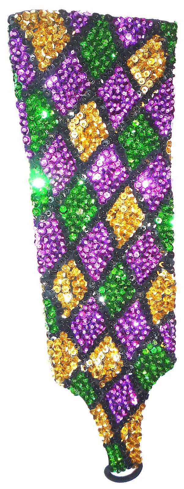 Designer Sequin Elbow Gloves MARDIGRA SQUARES Size ONE SIZE - 1 Preview