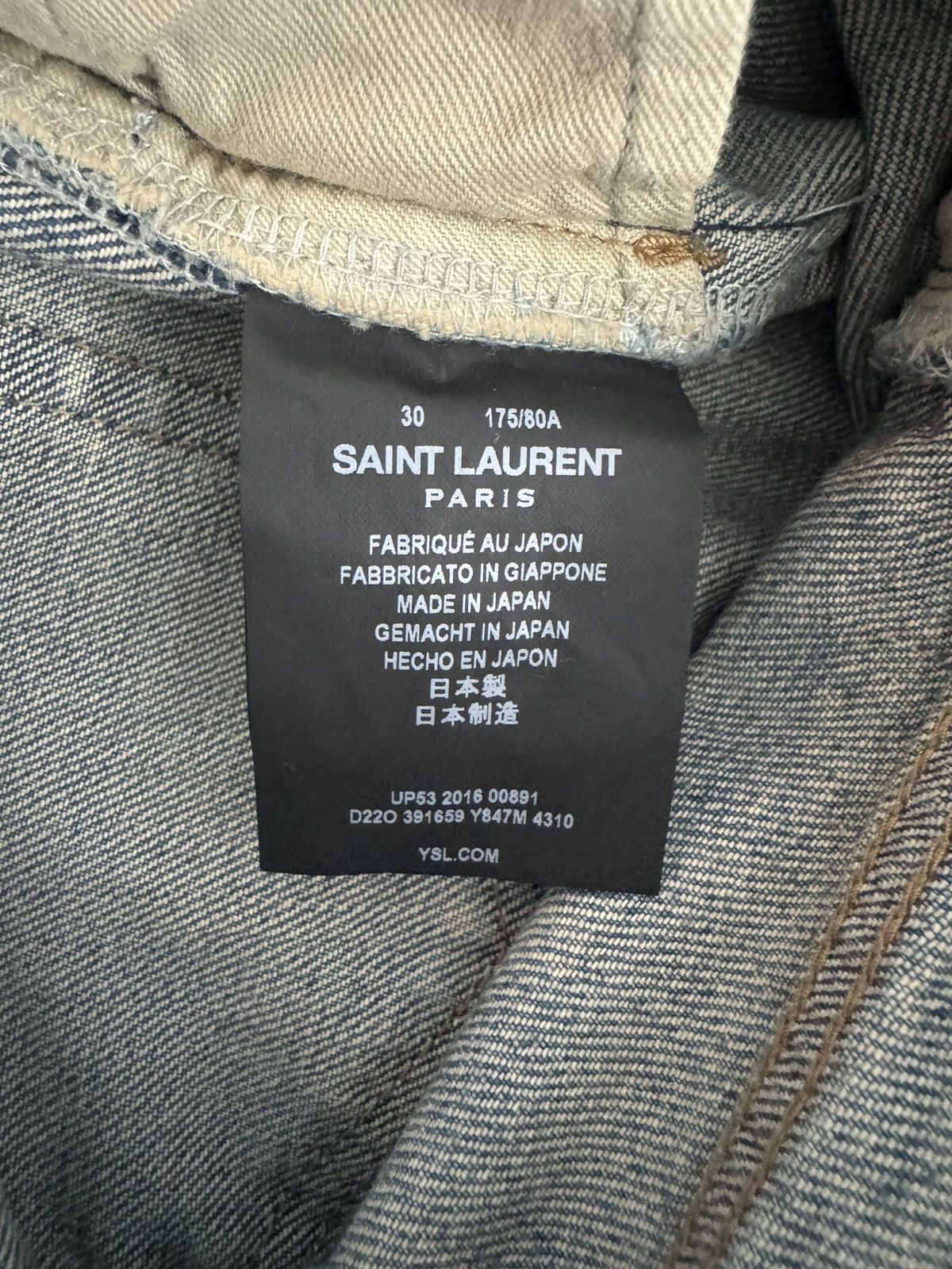 Saint Laurent Paris Saint Laurent Paris Crash Destroyed Jeans 30 Hedi Slimane Size US 30 / EU 46 - 11 Thumbnail