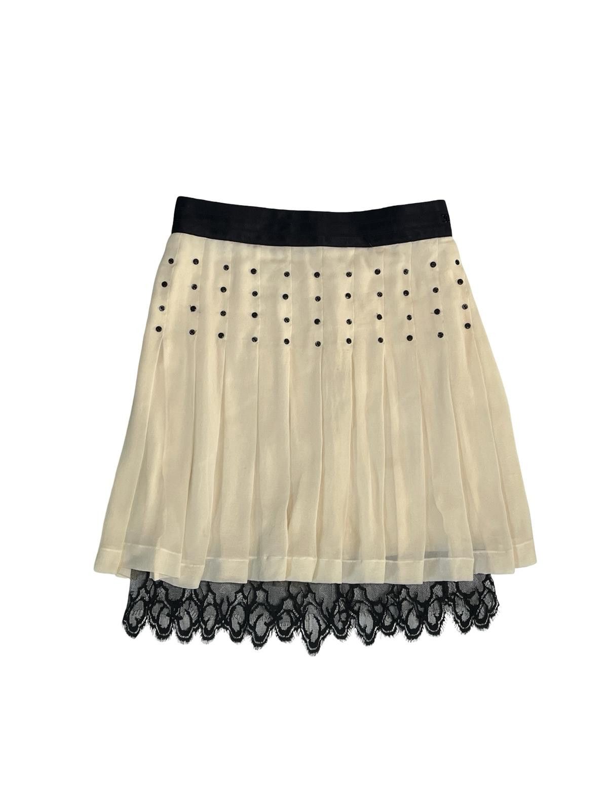 Chanel Chanel SS2003 Runway Silk Lace Skirt Look 43 Karl Lagerfeld Size 27" / US 4 / IT 40 - 4 Thumbnail